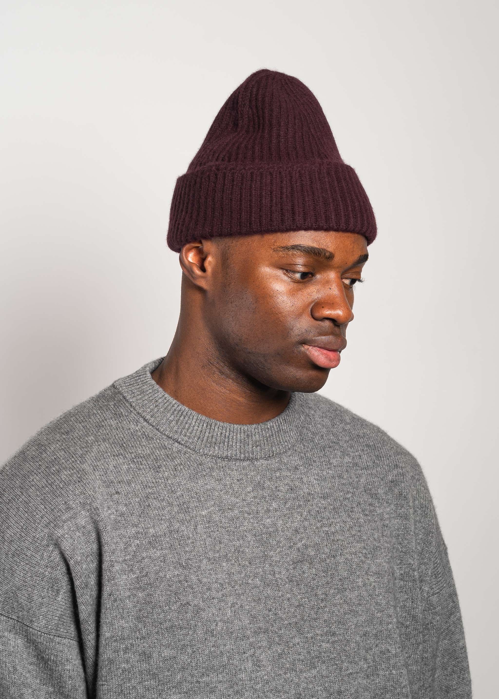 Yacaia Y-0004 Cashmere Blend Beanie - Dark Burgundy | Headwear