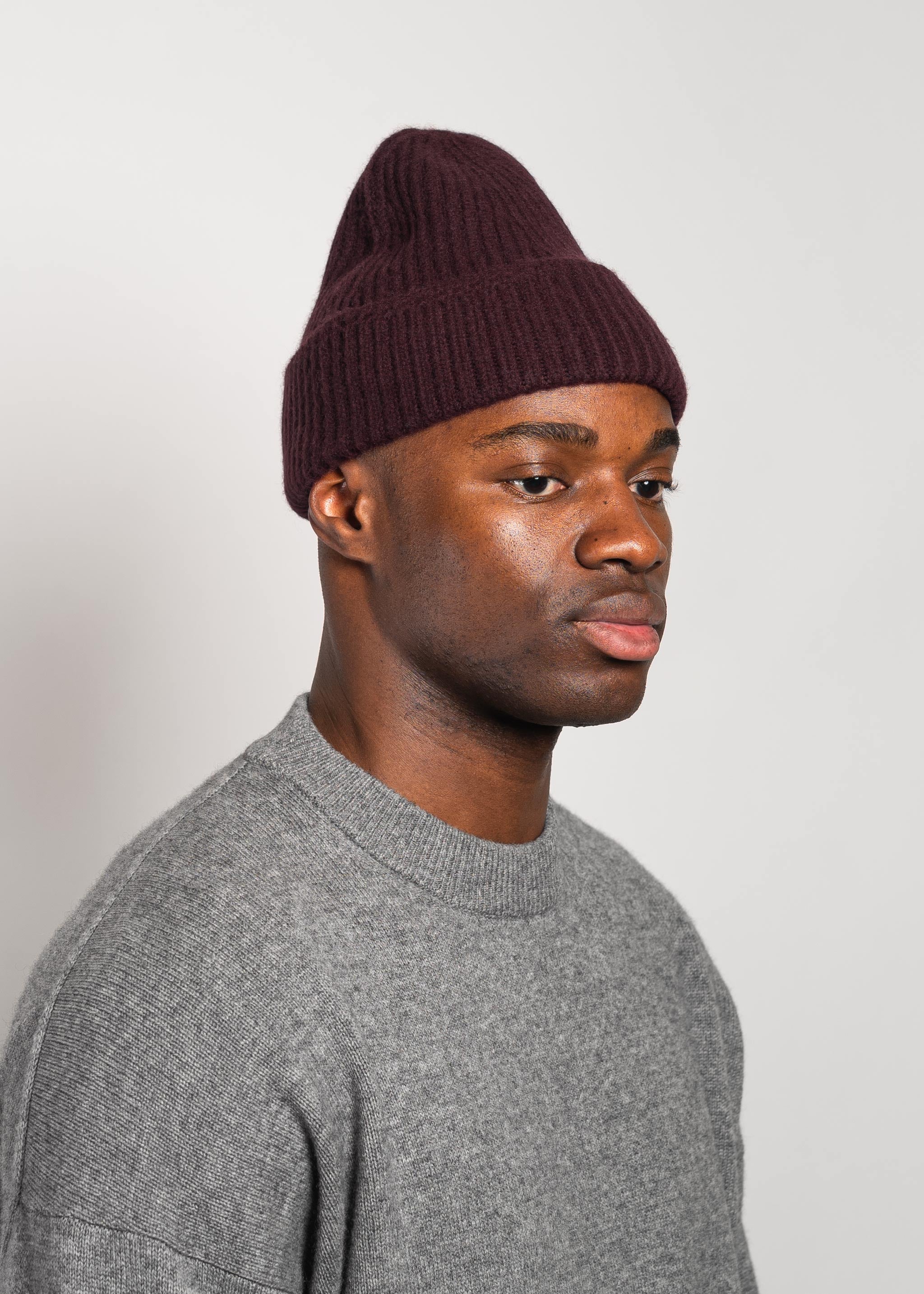 Yacaia Y-0004 Cashmere Blend Beanie - Dark Burgundy