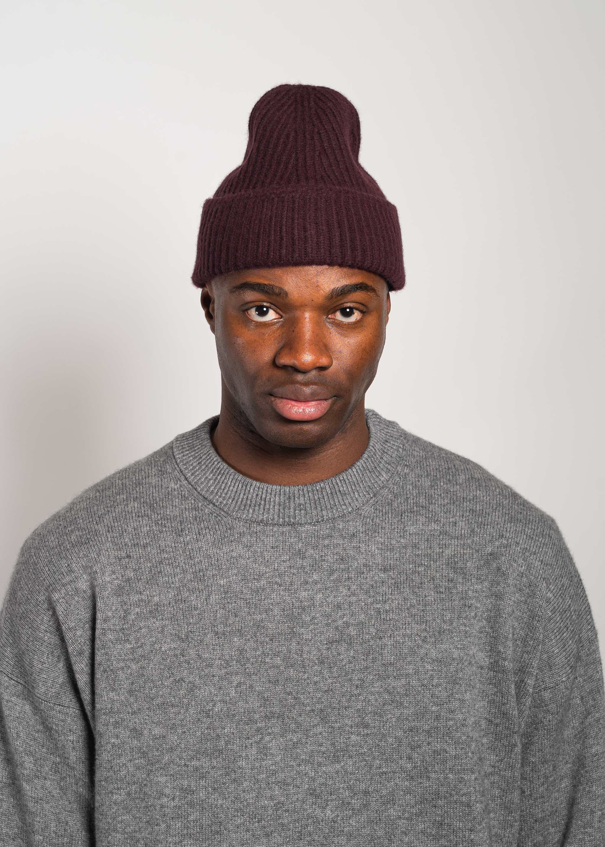 Yacaia Y-0004 Cashmere Blend Beanie - Dark Burgundy | Headwear
