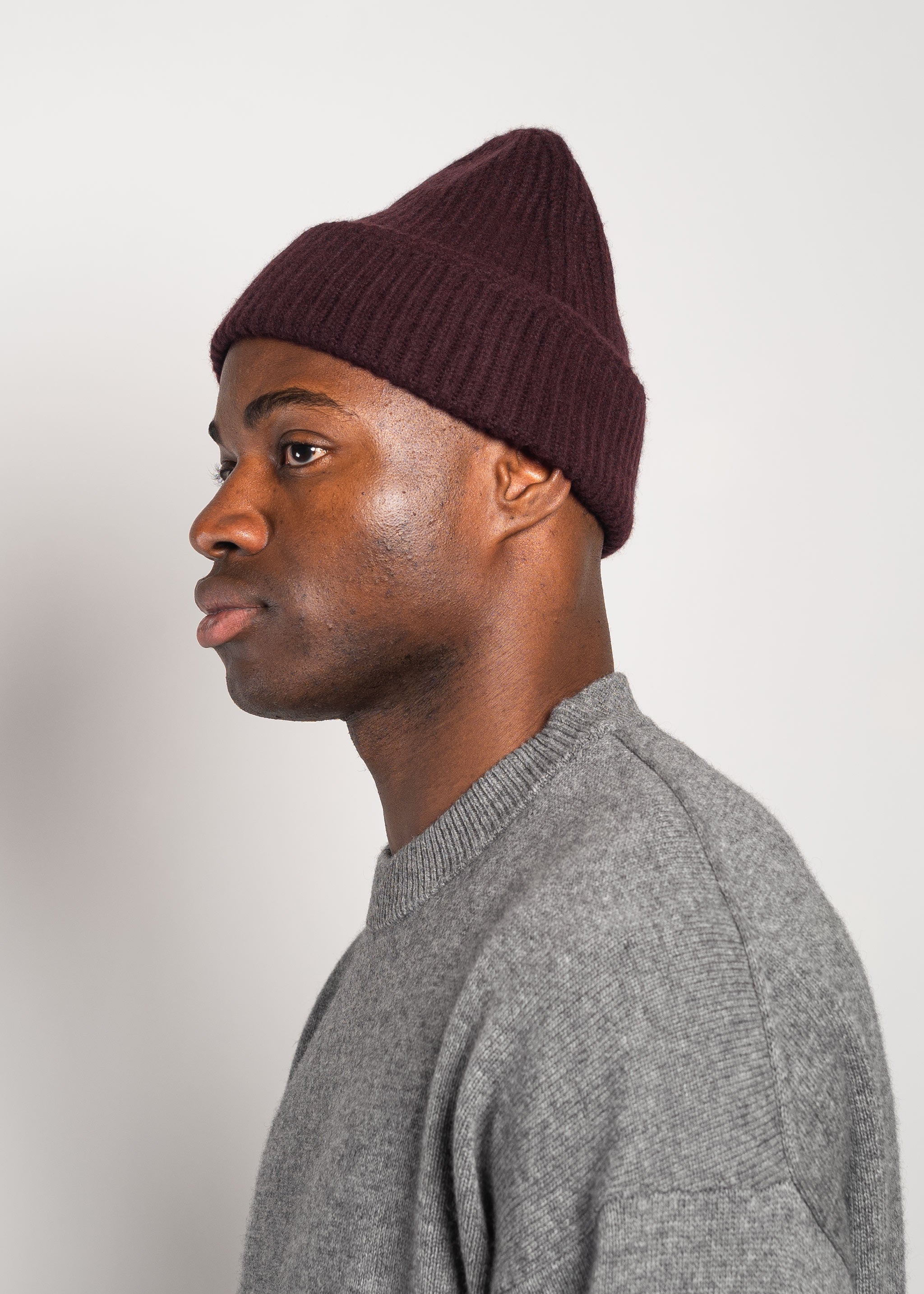 Yacaia Y-0004 Cashmere Blend Beanie - Dark Burgundy | Headwear