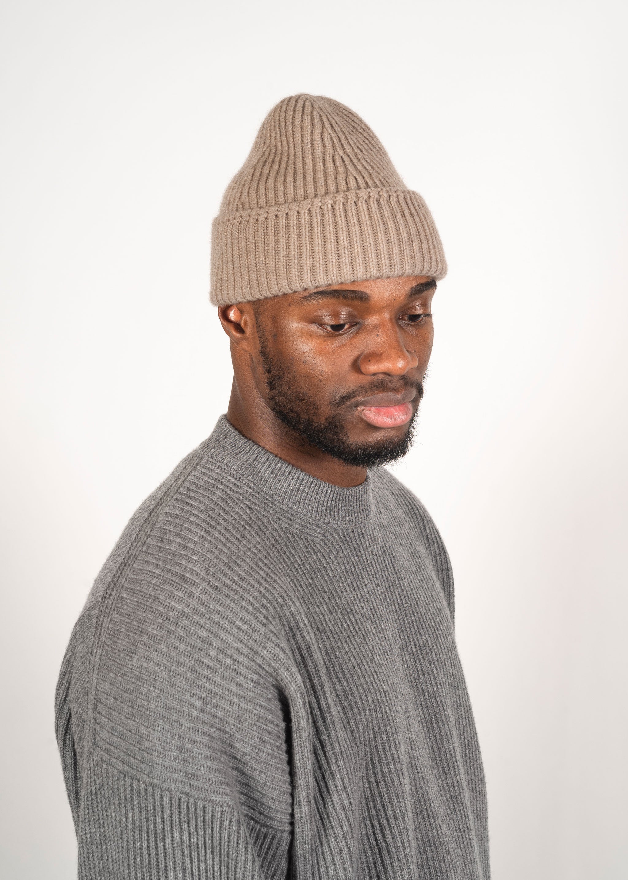Yacaia Y-0004 Cashmere Blend Beanie - Sand | Headwear