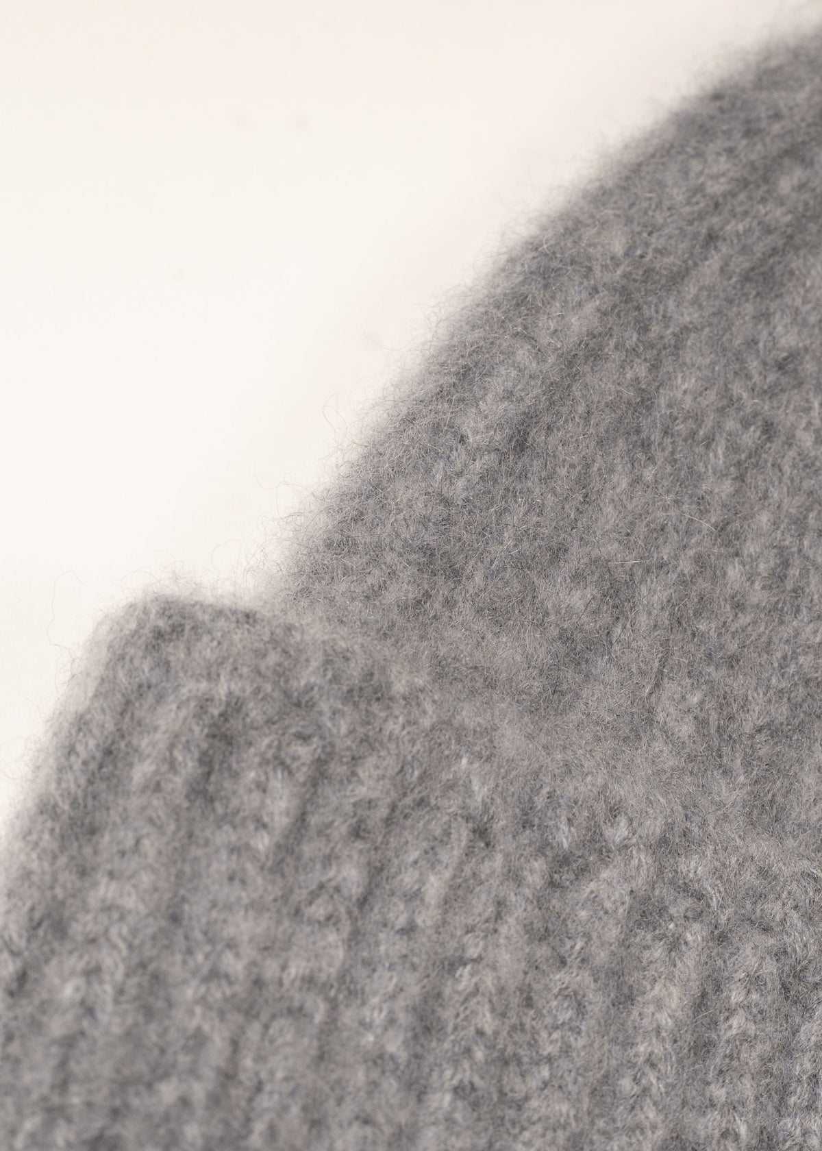 Y-0005 Brushed Cashmere Beanie - Grey , Y-0005-Brushed-GRY-Detail