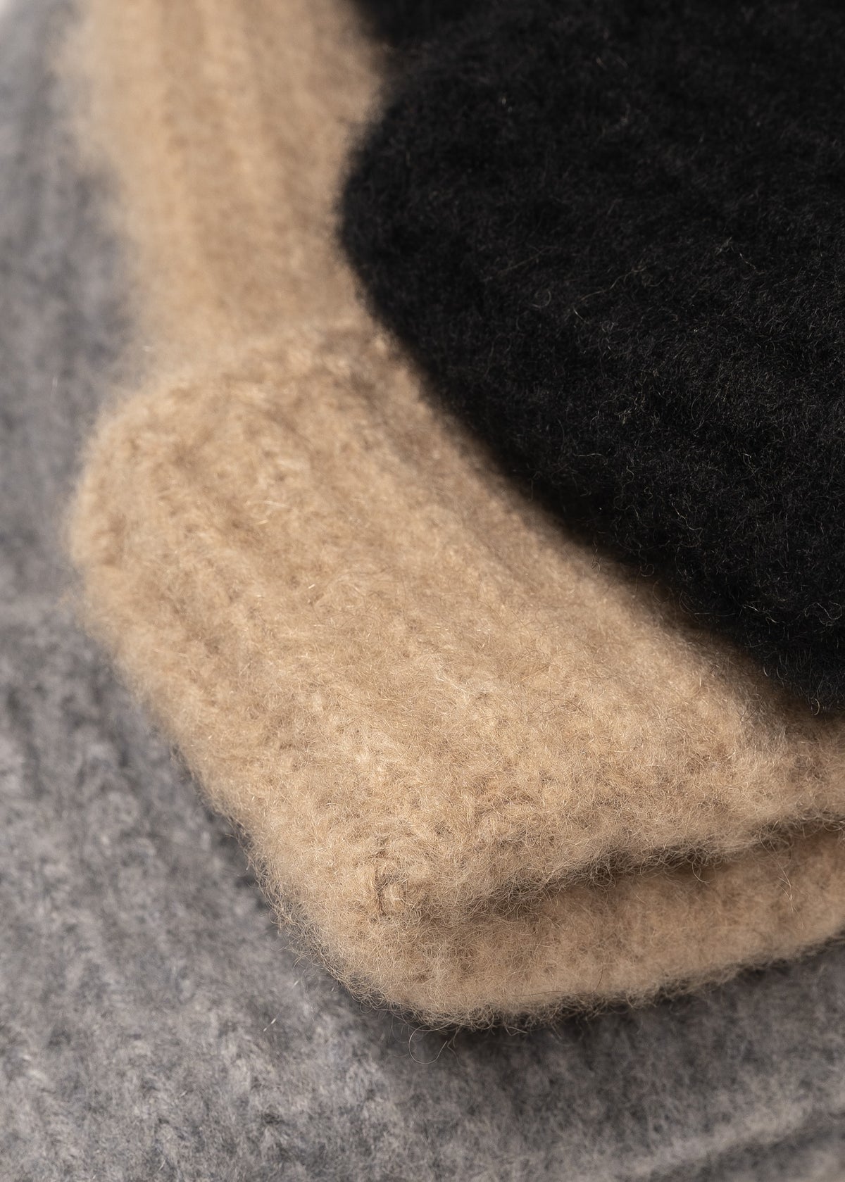 Y-0005 Brushed Cashmere Beanie - Camel , Y-0005-Rib-Detail