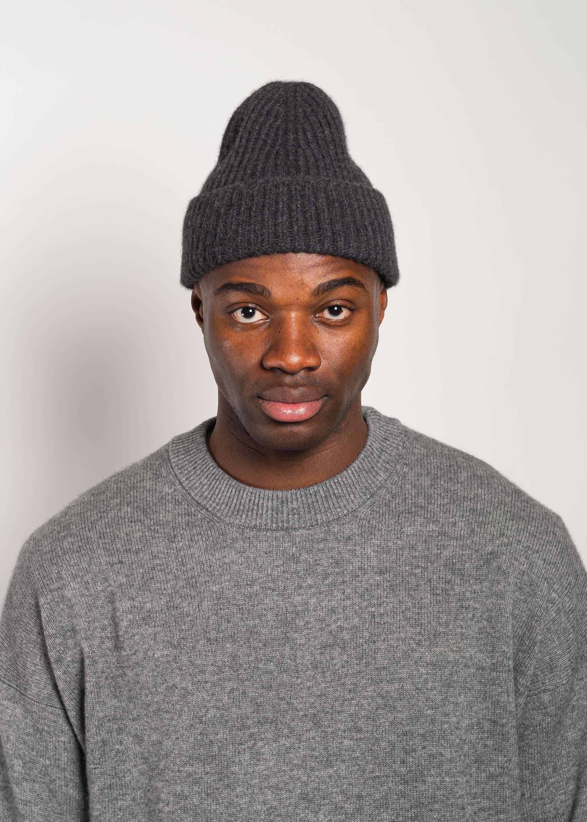 Yacaia Y-0005 Cashmere Beanie - Black Melange | Headwear