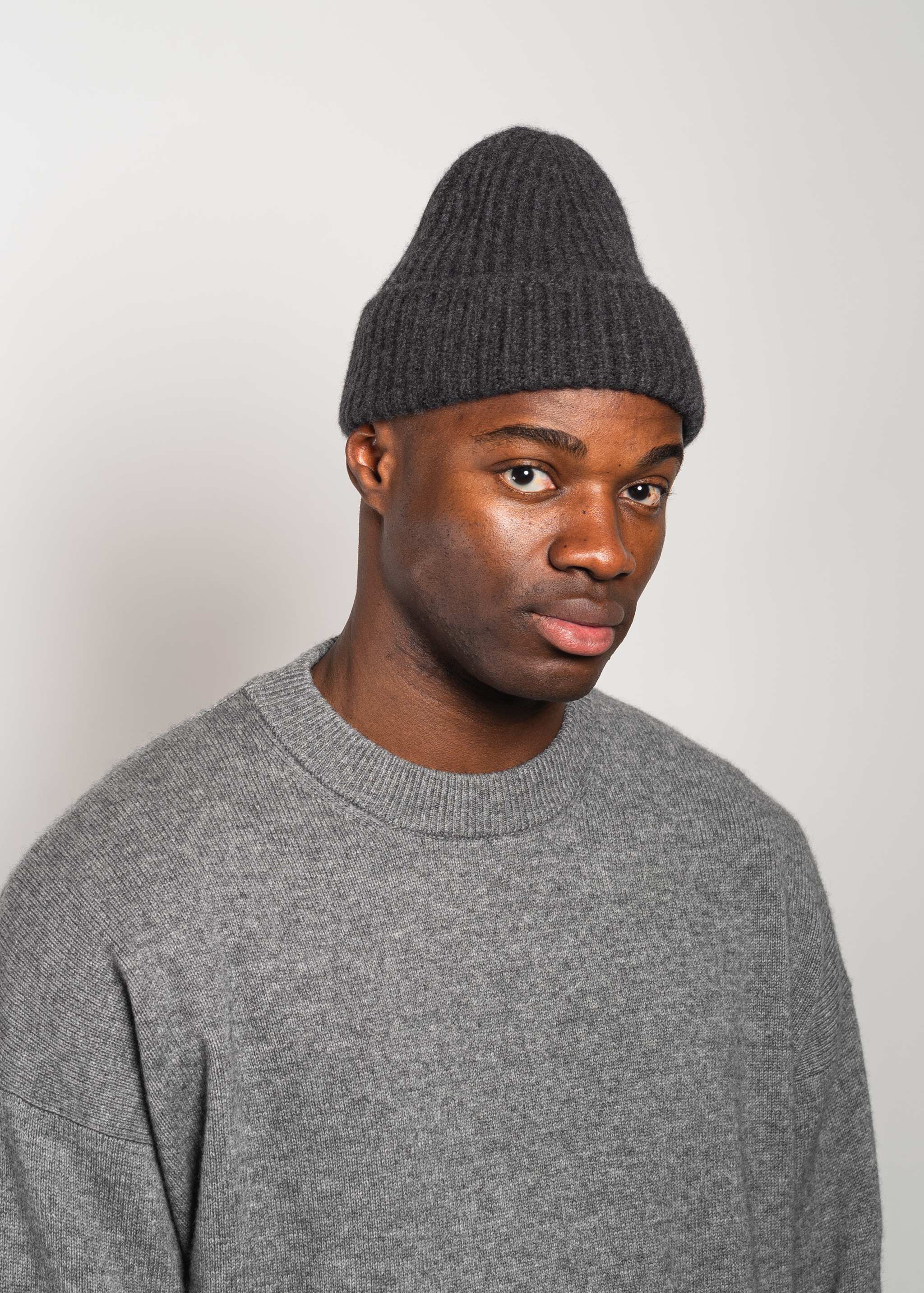 Yacaia Y-0005 Cashmere Beanie - Black Melange | Headwear