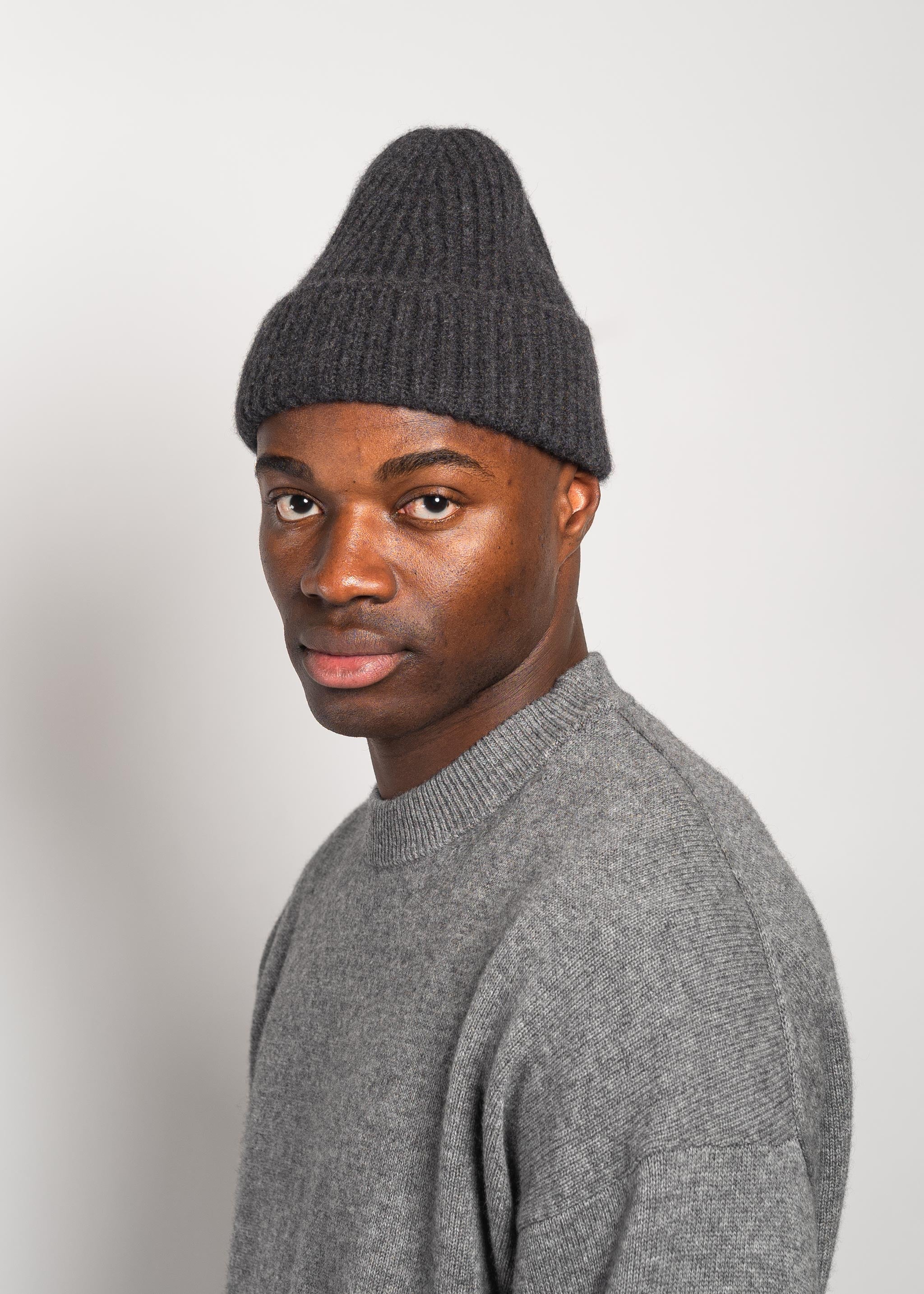 Yacaia Y-0005 Cashmere Beanie - Black Melange | Headwear