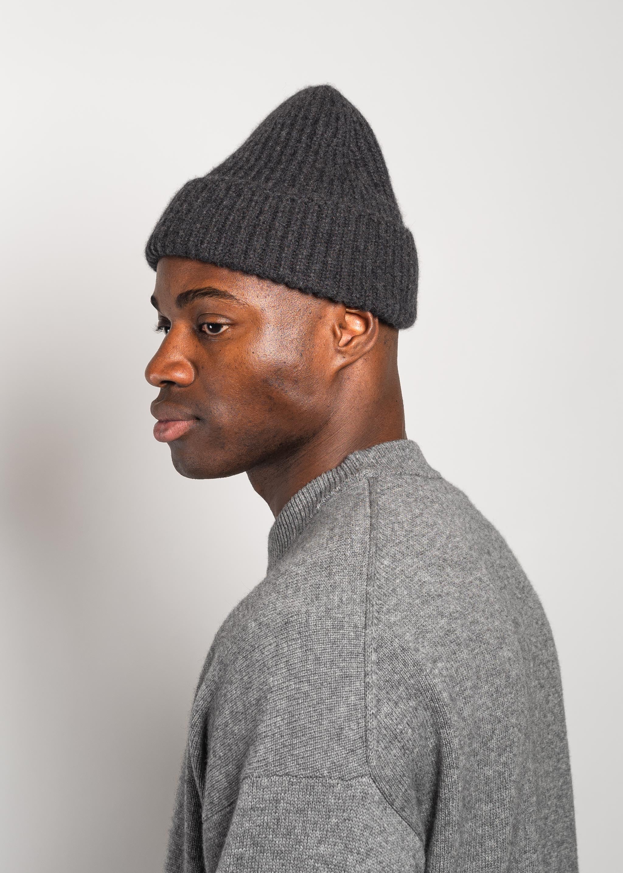 Yacaia Y-0005 Cashmere Beanie - Black Melange | Headwear