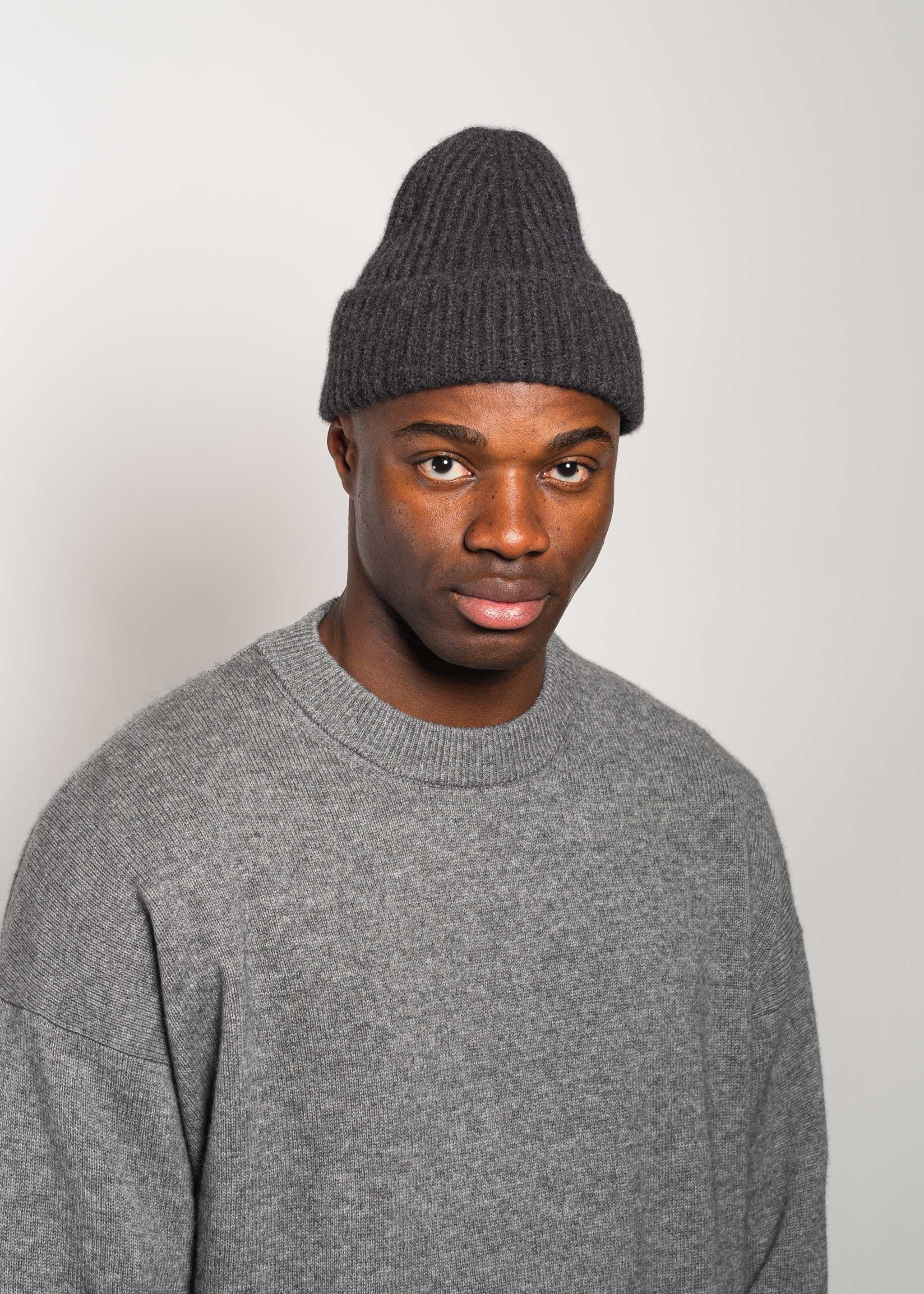 Yacaia Y-0005 Cashmere Beanie - Black Melange | Headwear