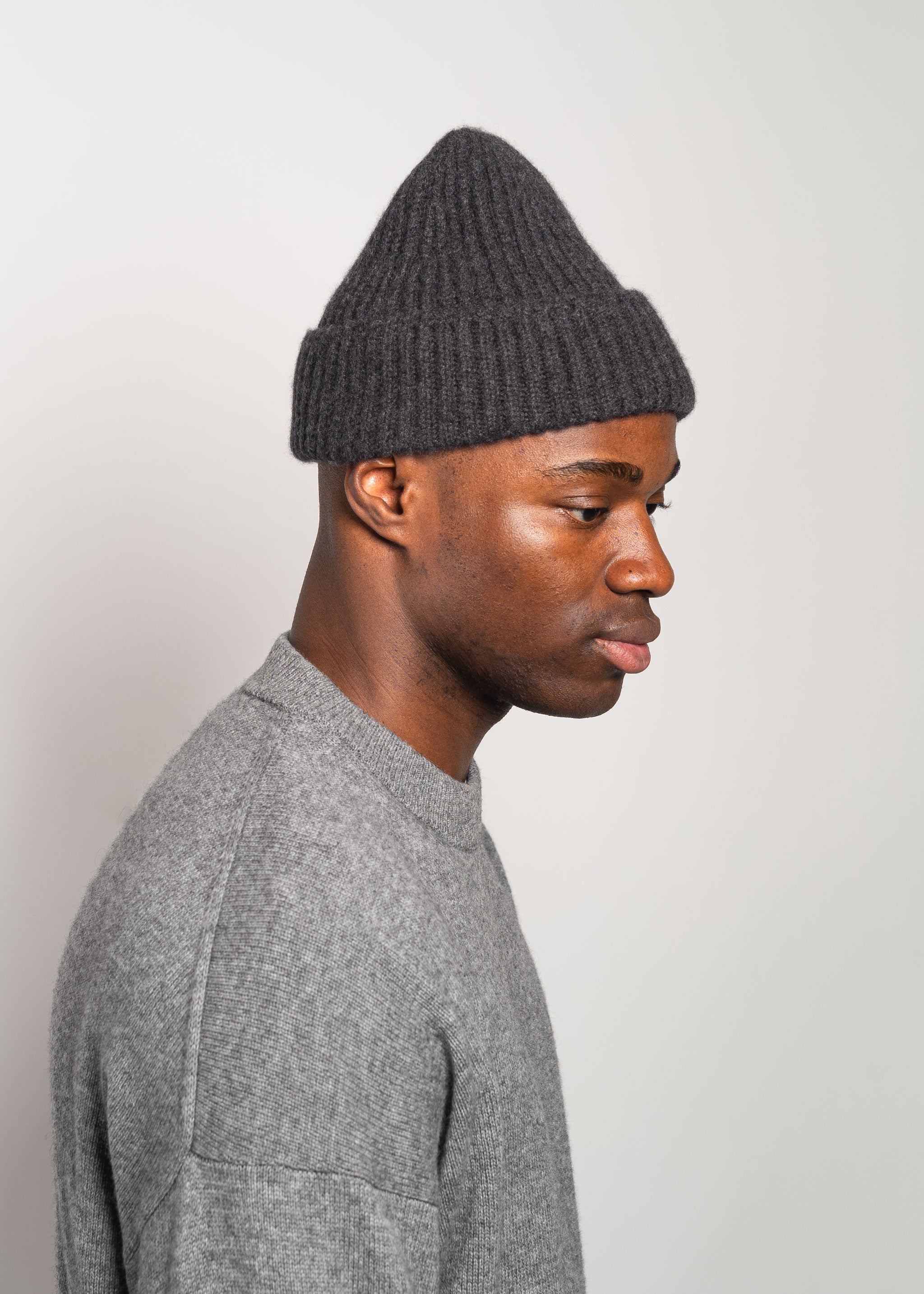 Yacaia Y-0005 Cashmere Beanie - Black Melange | Headwear