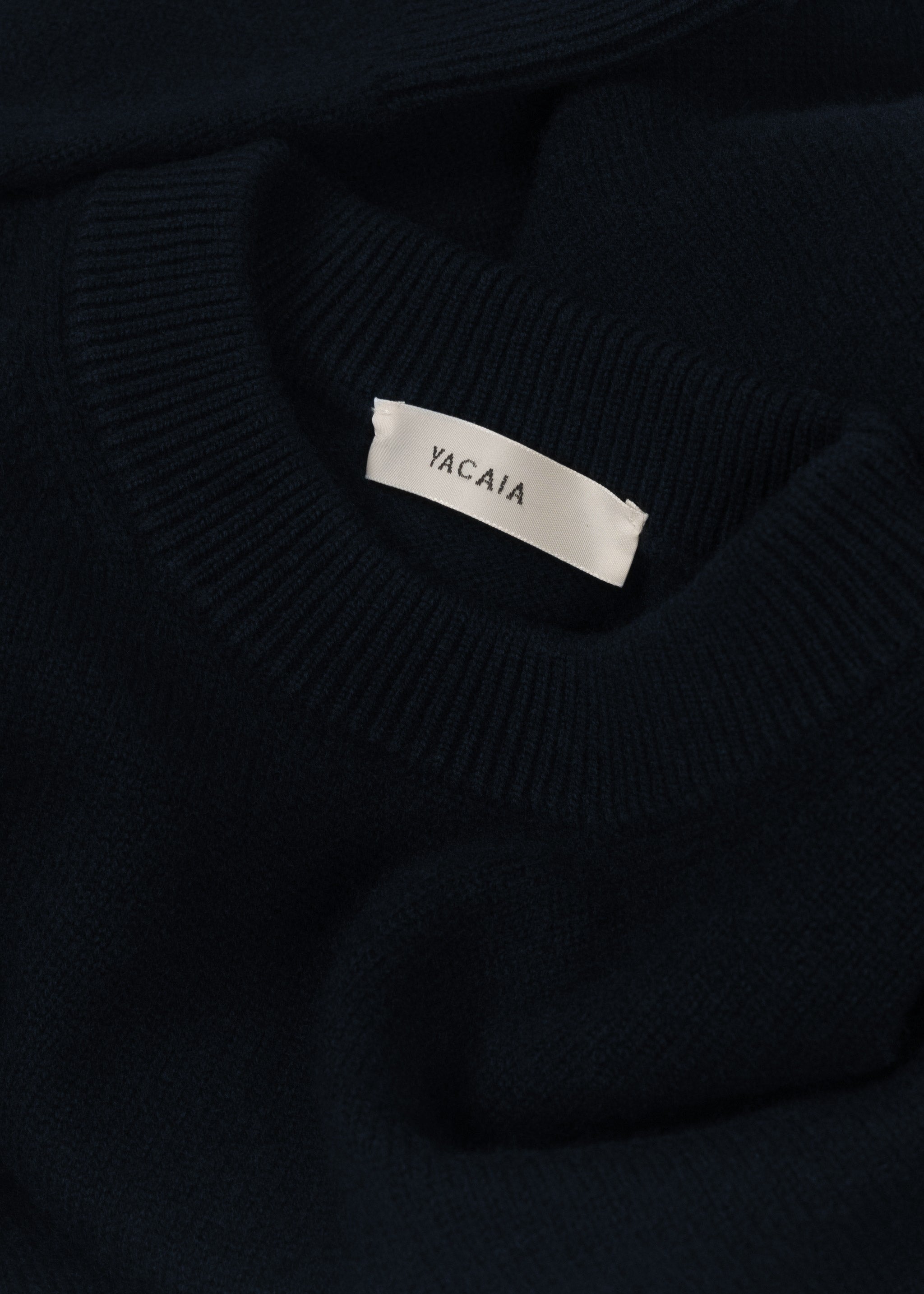 Yacaia Y-0008 Oversized Cashmere Blend Sweater - Navy