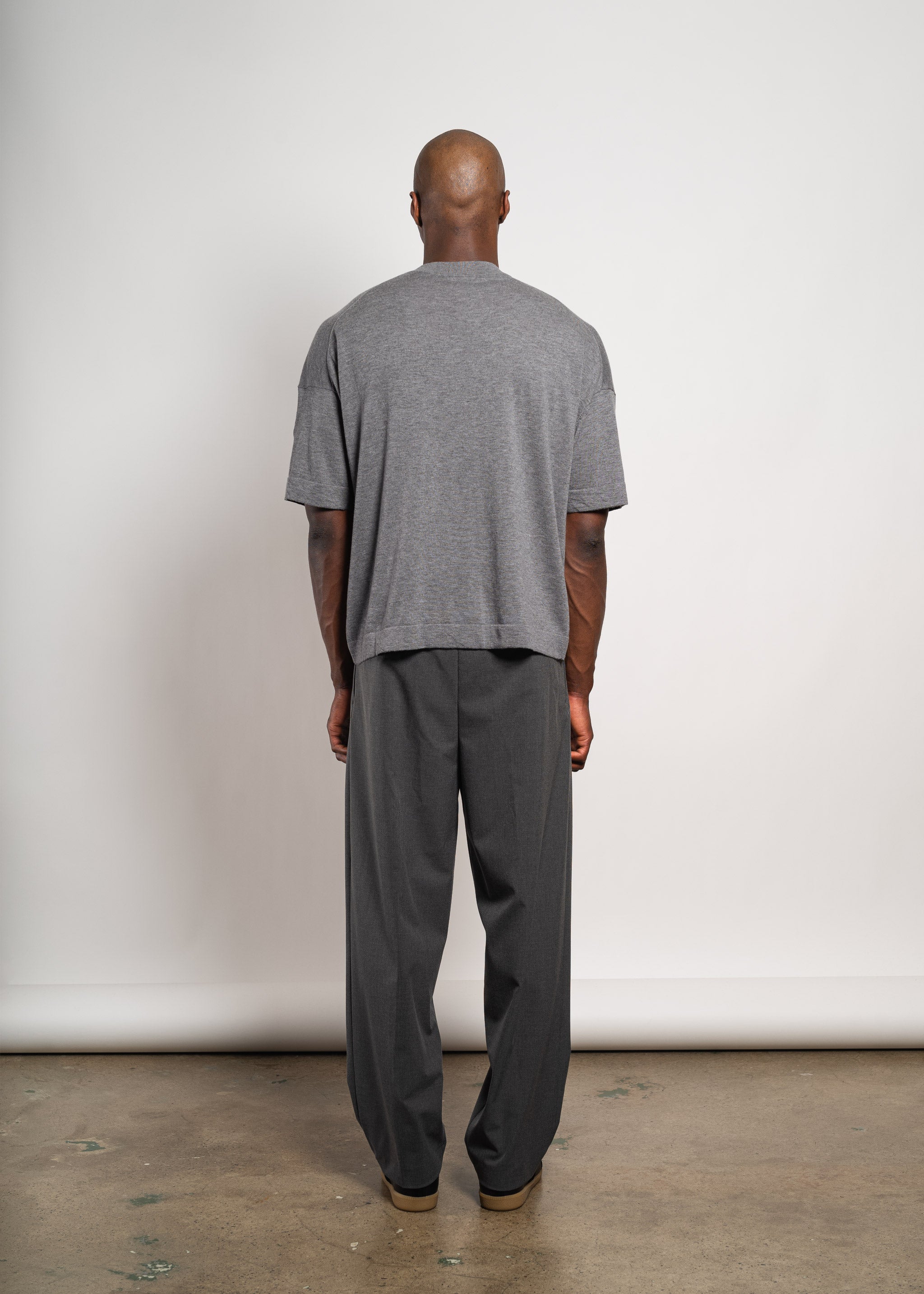 Yacaia Y-0009 Oversized Cashmere Blend T-Shirt - Grey | Knitwear