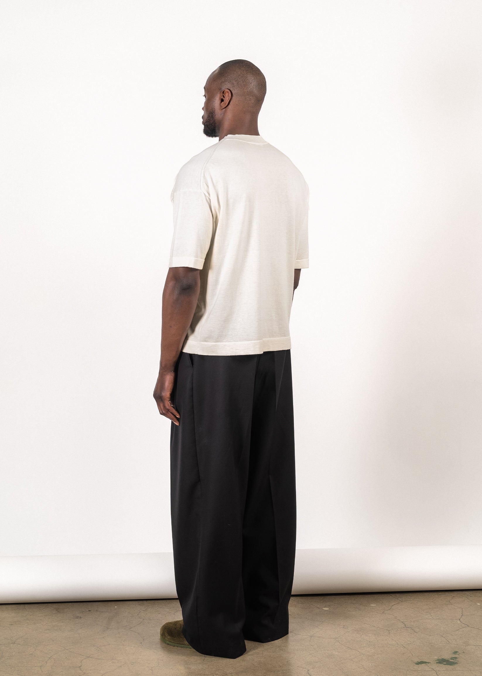 Yacaia Y-0023 Supima®/Cashmere Oversized T-Shirt - Cloud | Knitwear