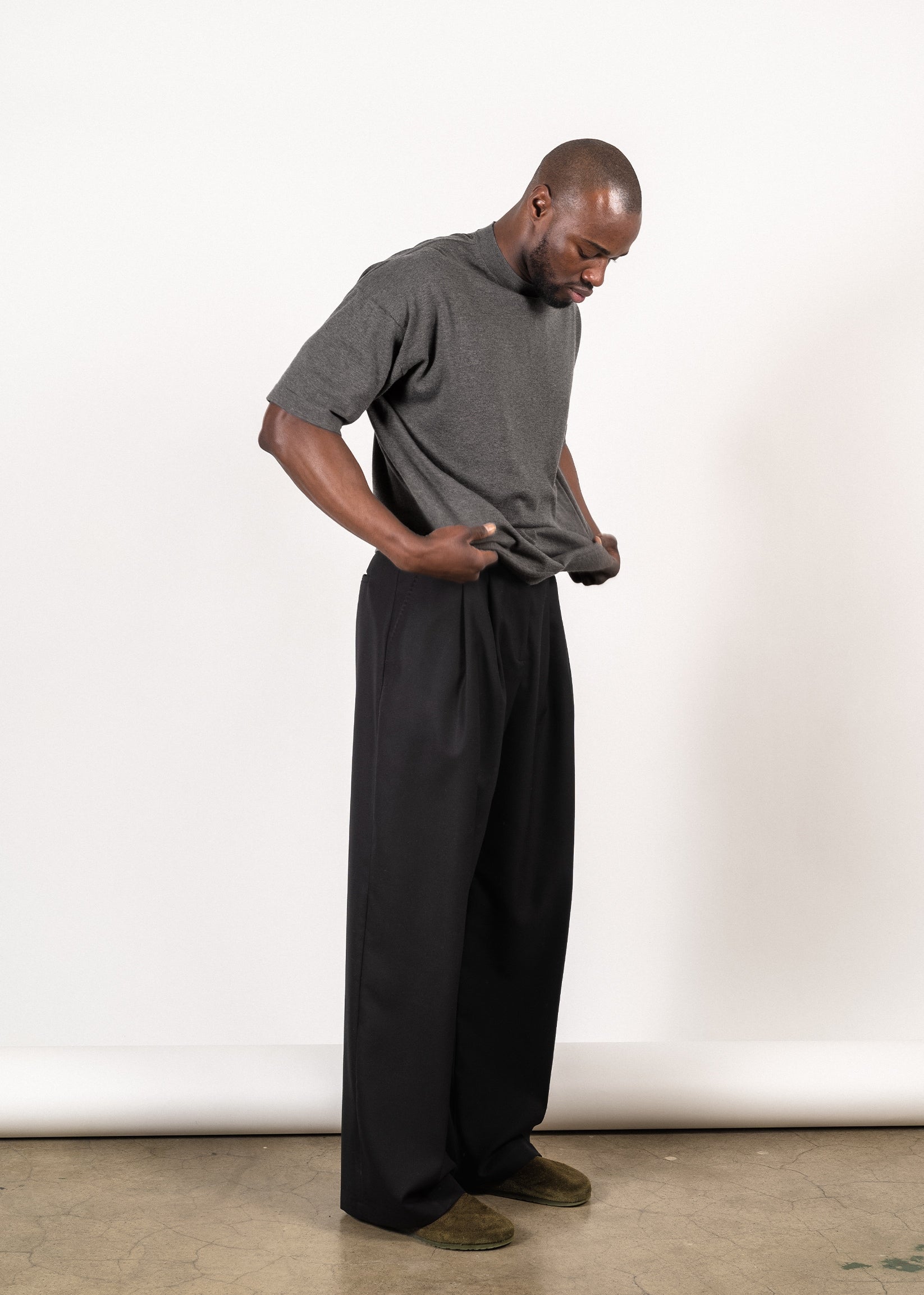 Yacaia Y-0023 Supima®/Cashmere Oversized T-Shirt - Grey | Knitwear