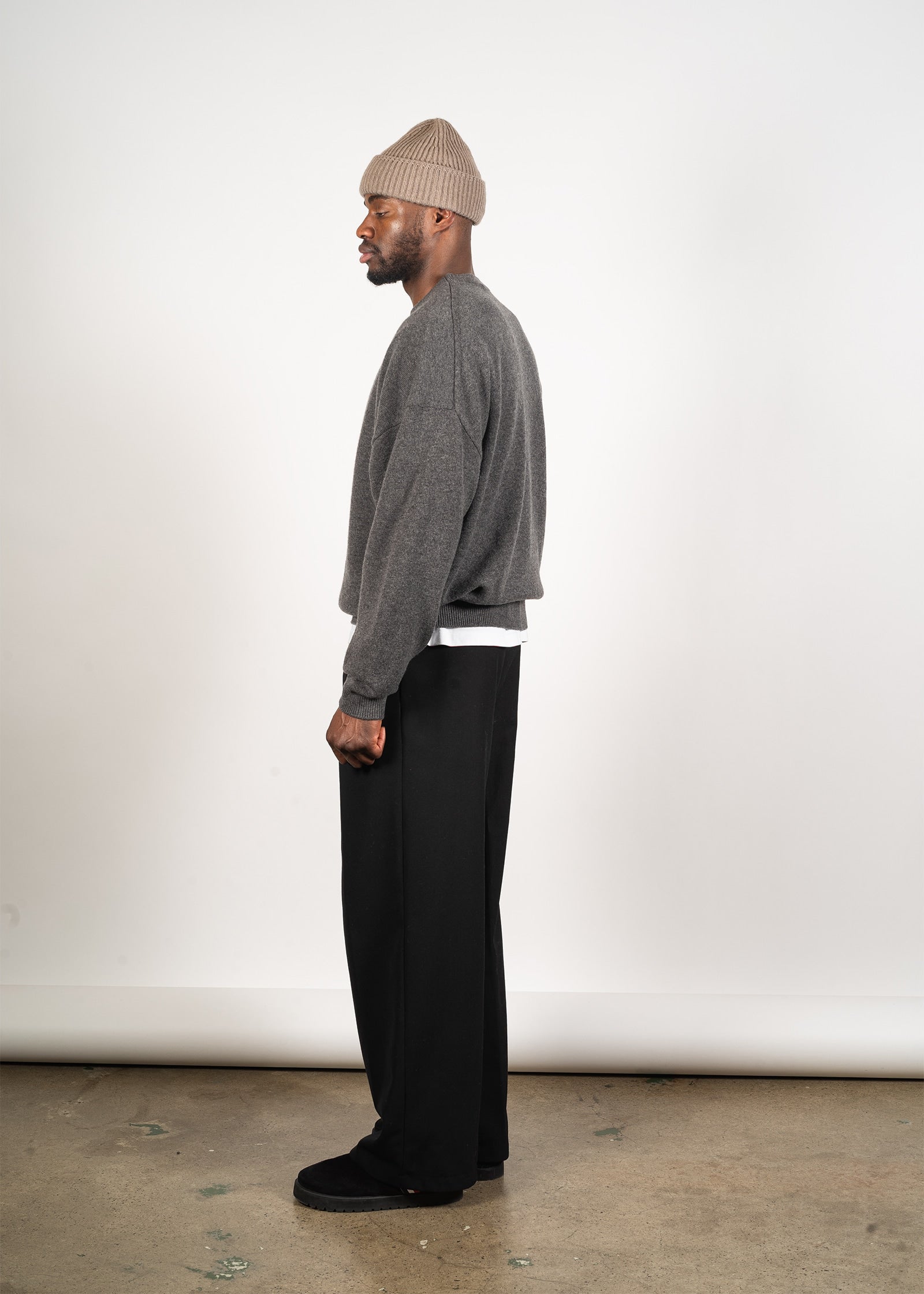 Yacaia Y-0014 Boxy Cashmere Sweater - Grey | Knitwear