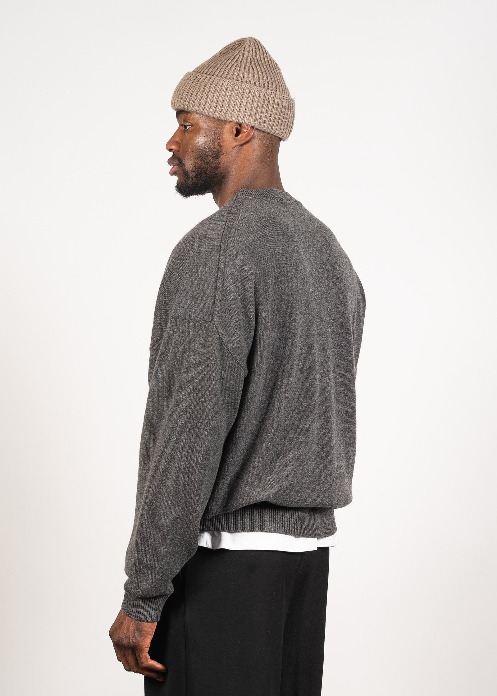 Yacaia Y-0014 Boxy Cashmere Sweater - Grey | Knitwear