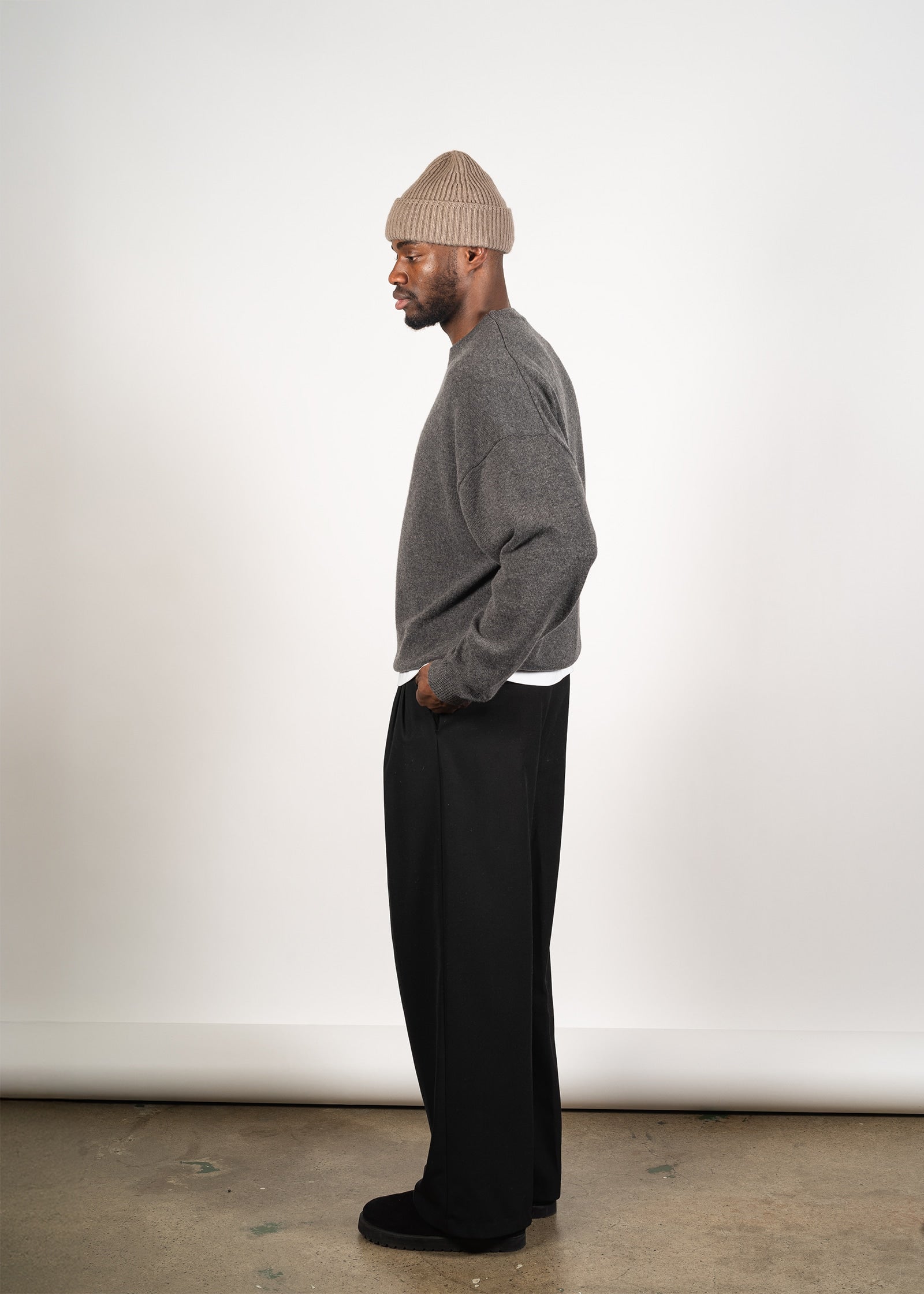 Yacaia Y-0014 Boxy Cashmere Sweater - Grey | Knitwear