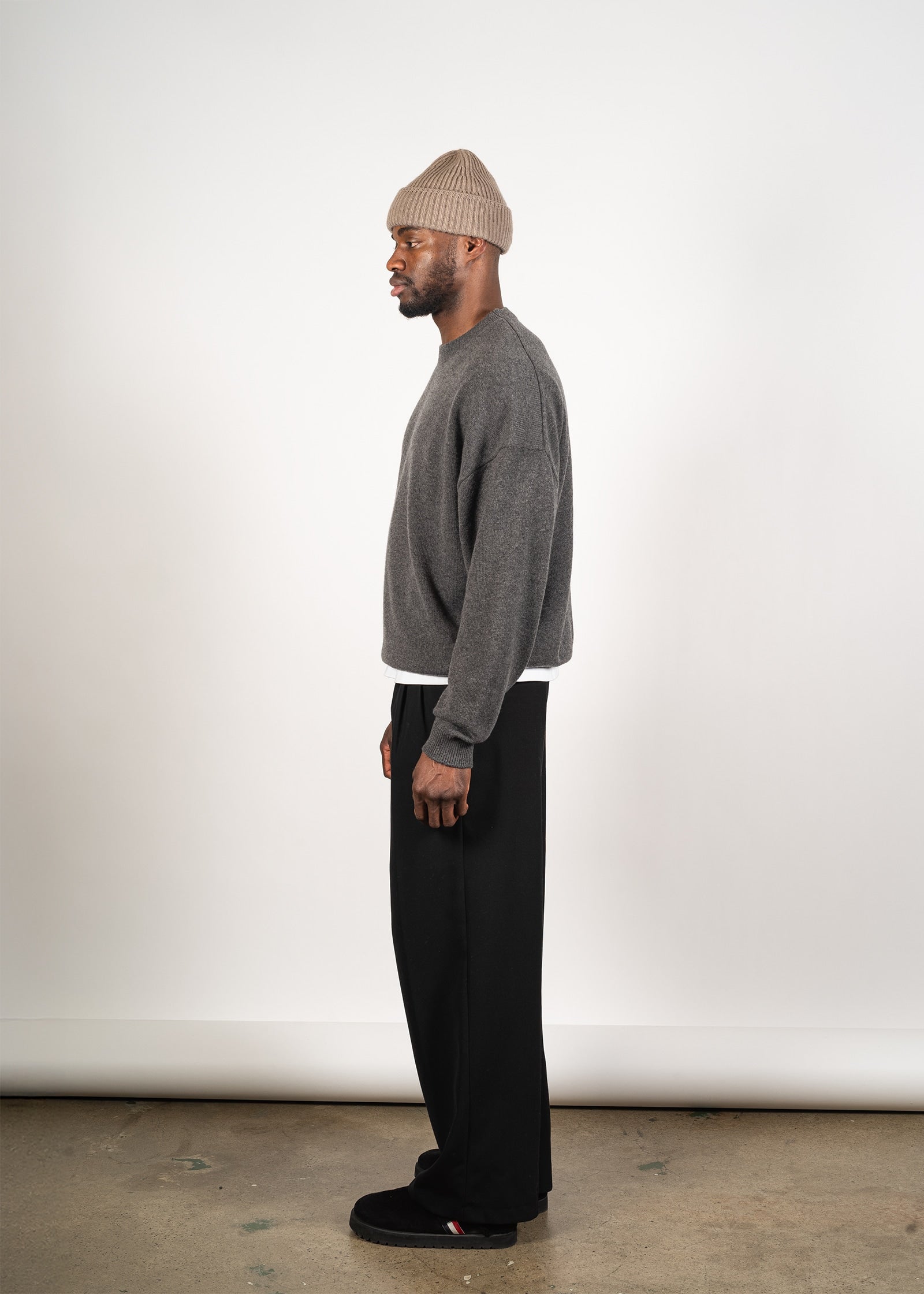 Yacaia Y-0014 Boxy Cashmere Sweater - Grey | Knitwear