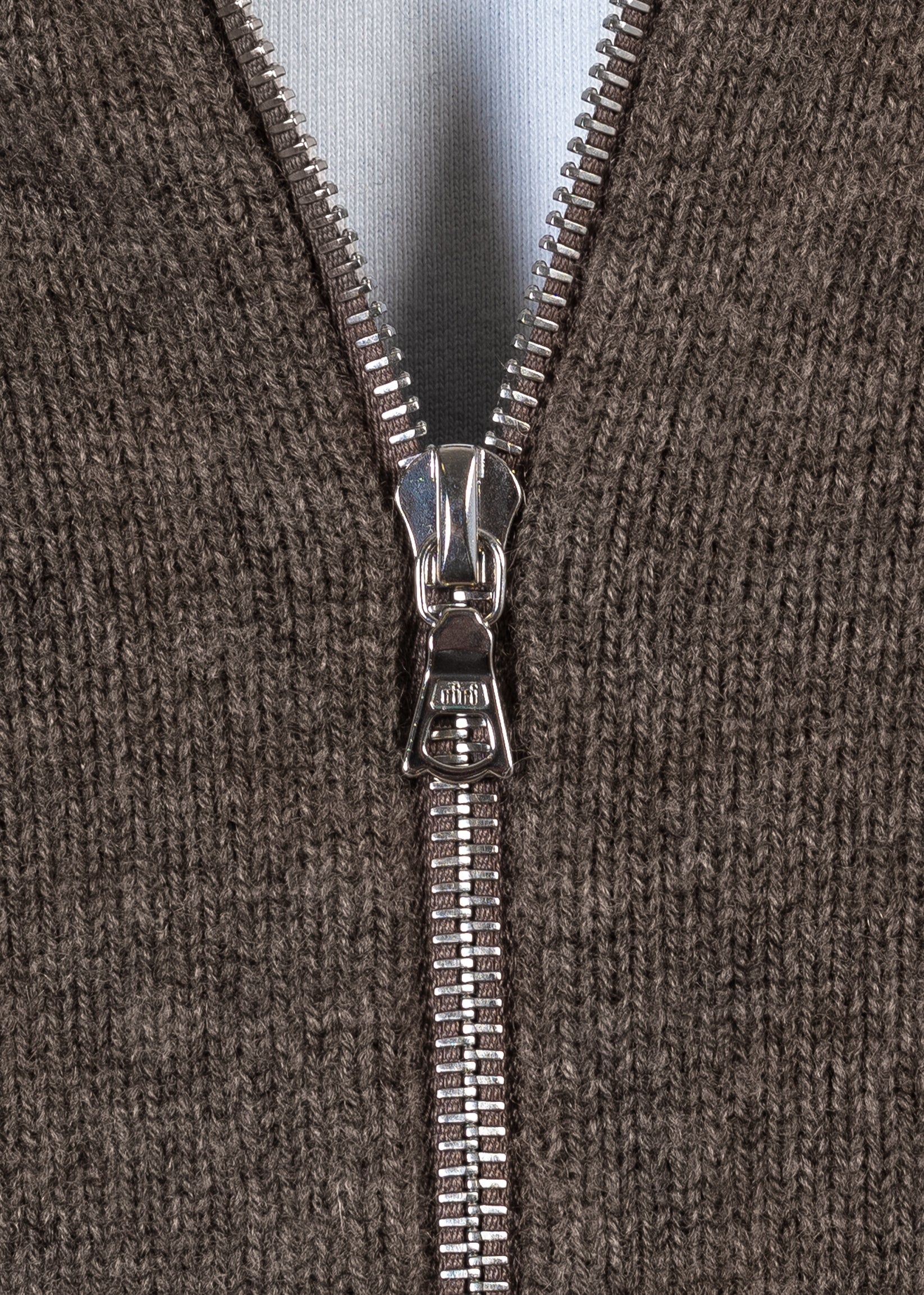 Y-0020 Oversized Full-Zip Merino/Cashmere Sweater - Dark Brown , Y-0020-DBRN-RiRi-Singlecoil