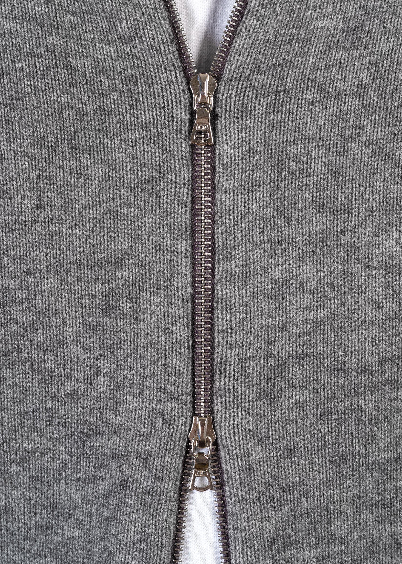 Y-0020 Oversized Full-Zip Merino/Cashmere Sweater - Grey