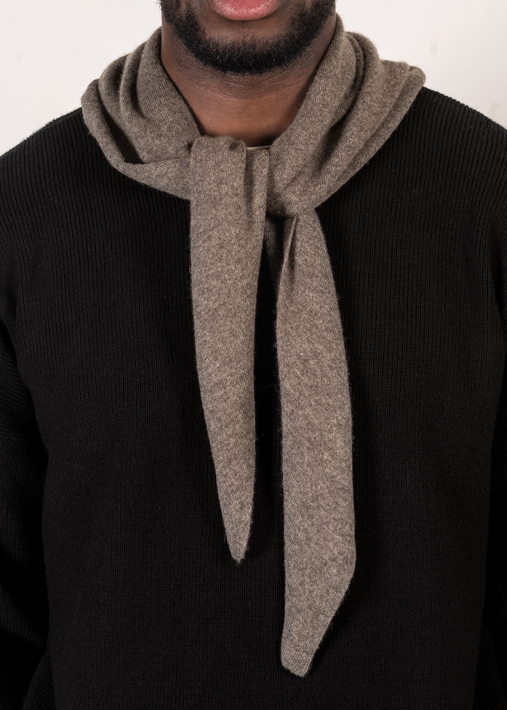 Yacaia Y-0022 Triangle Merino/Cashmere Scarf - Dark Brown | Headwear