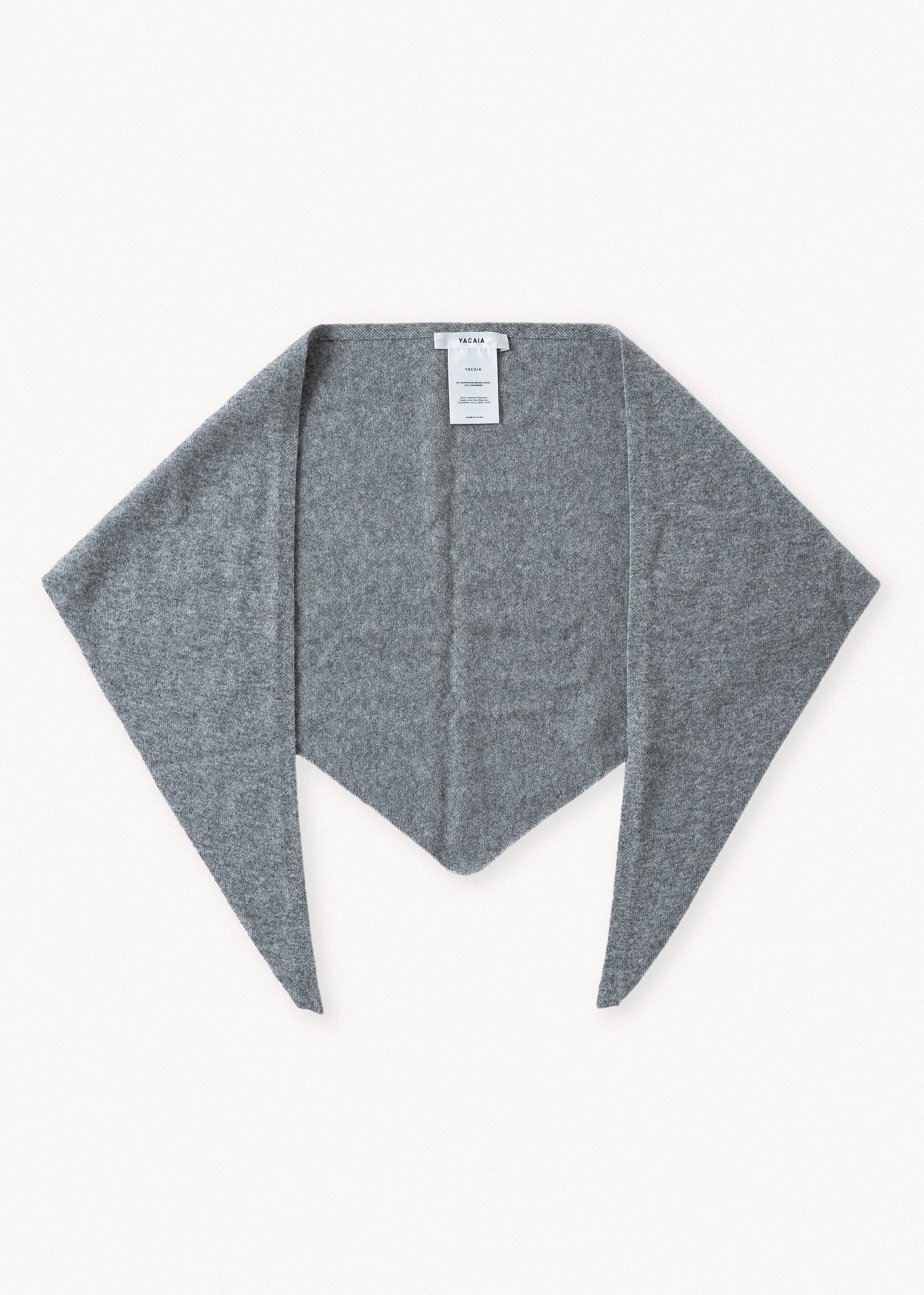 Yacaia Y-0022 Triangle Merino/Cashmere Scarf - Grey | Headwear