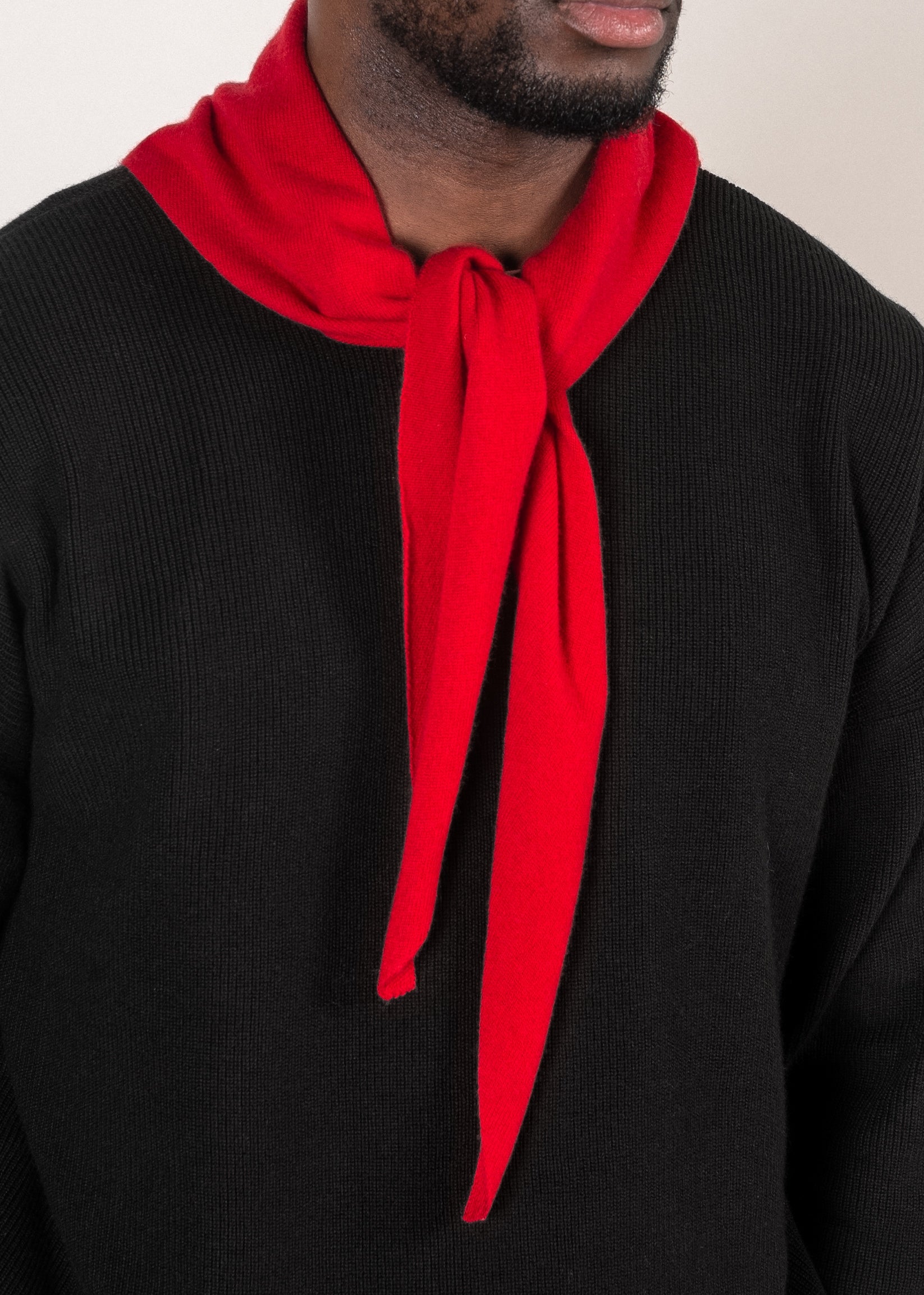 Yacaia Y-0022 Triangle Merino/Cashmere Scarf - Red | Headwear