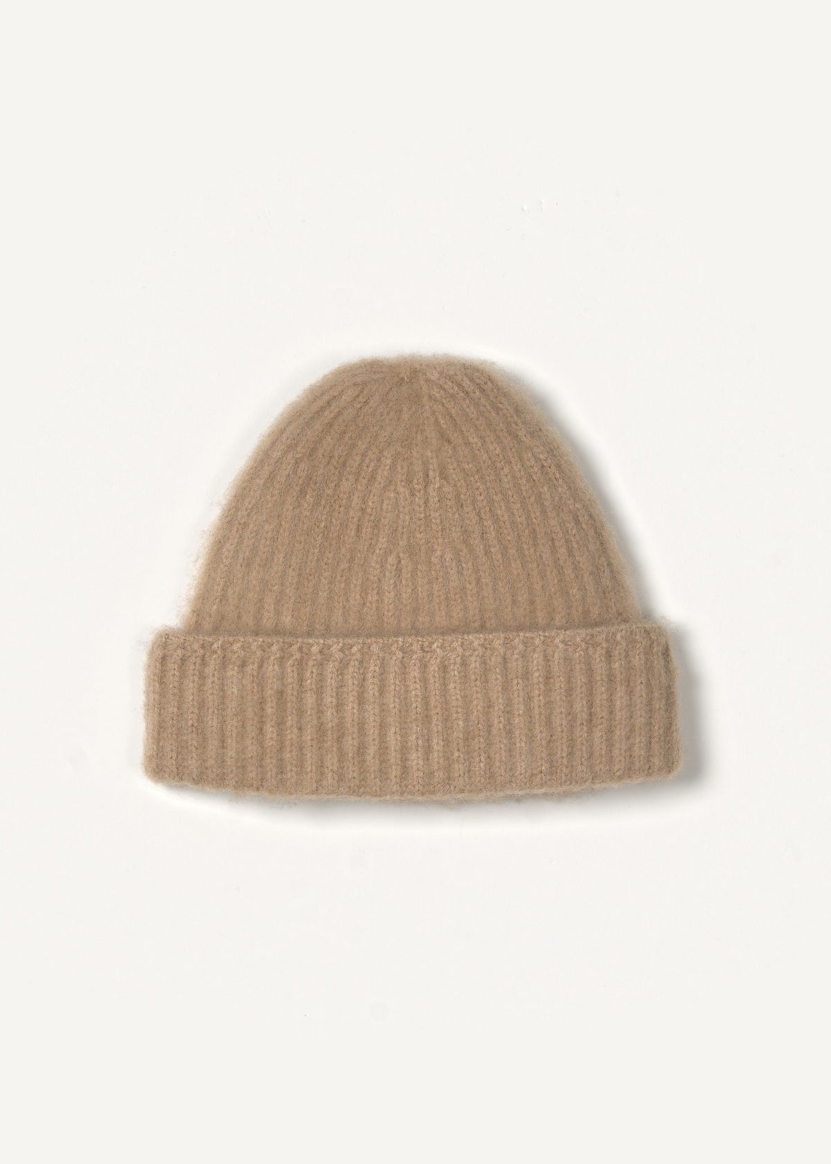 Y-0005 Brushed Cashmere Beanie - Camel , Yacaia_Y-0005_Camel_Brushed_Flatlay