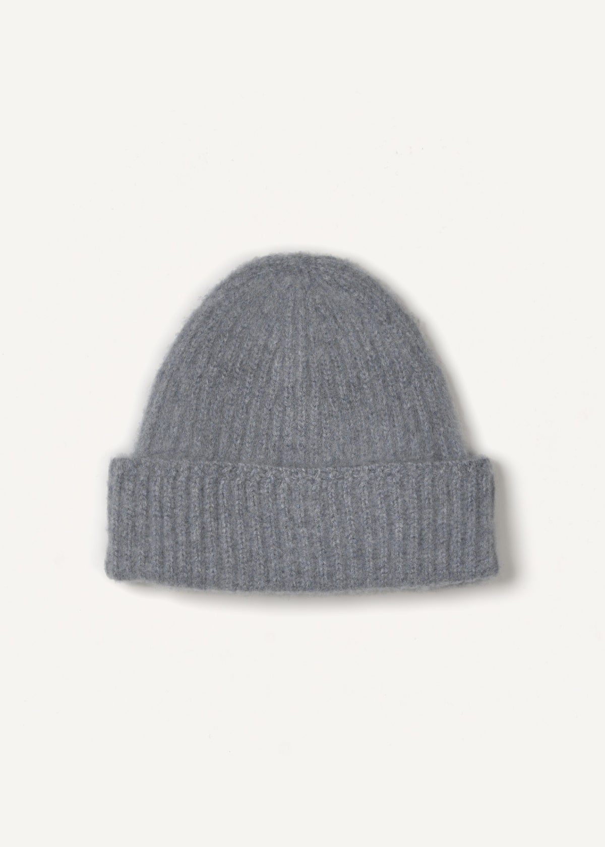 Y-0005 Brushed Cashmere Beanie - Grey , Yacaia_Y-0005_Grey_Brushed_Flatlay_01