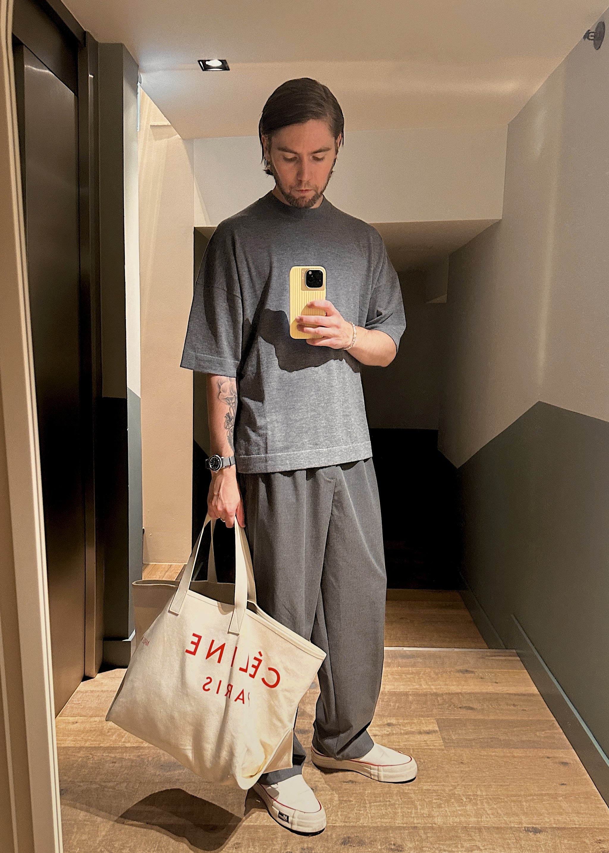 Yacaia Y-0009 Oversized Cashmere Blend T-Shirt - Black | Knitwear