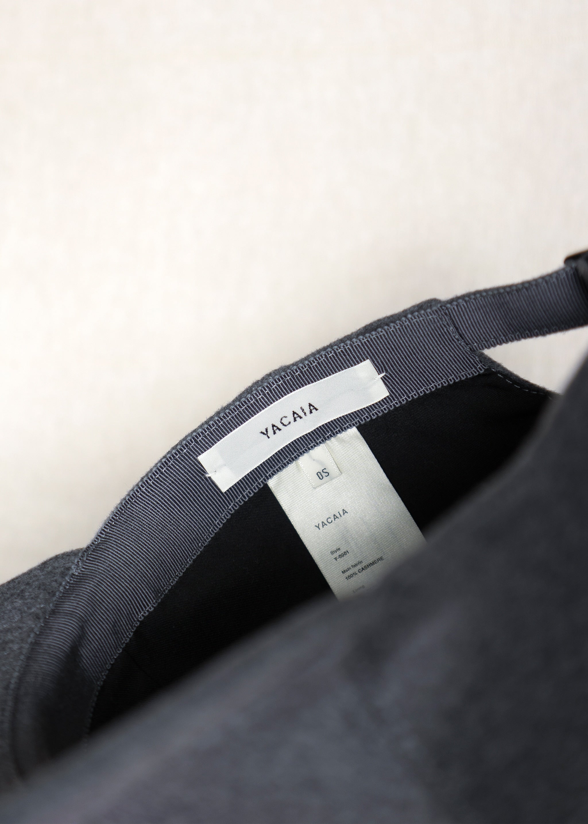Yacaia Y-0001 Baseball Cap - Grey (100% cashmere) | Headwear