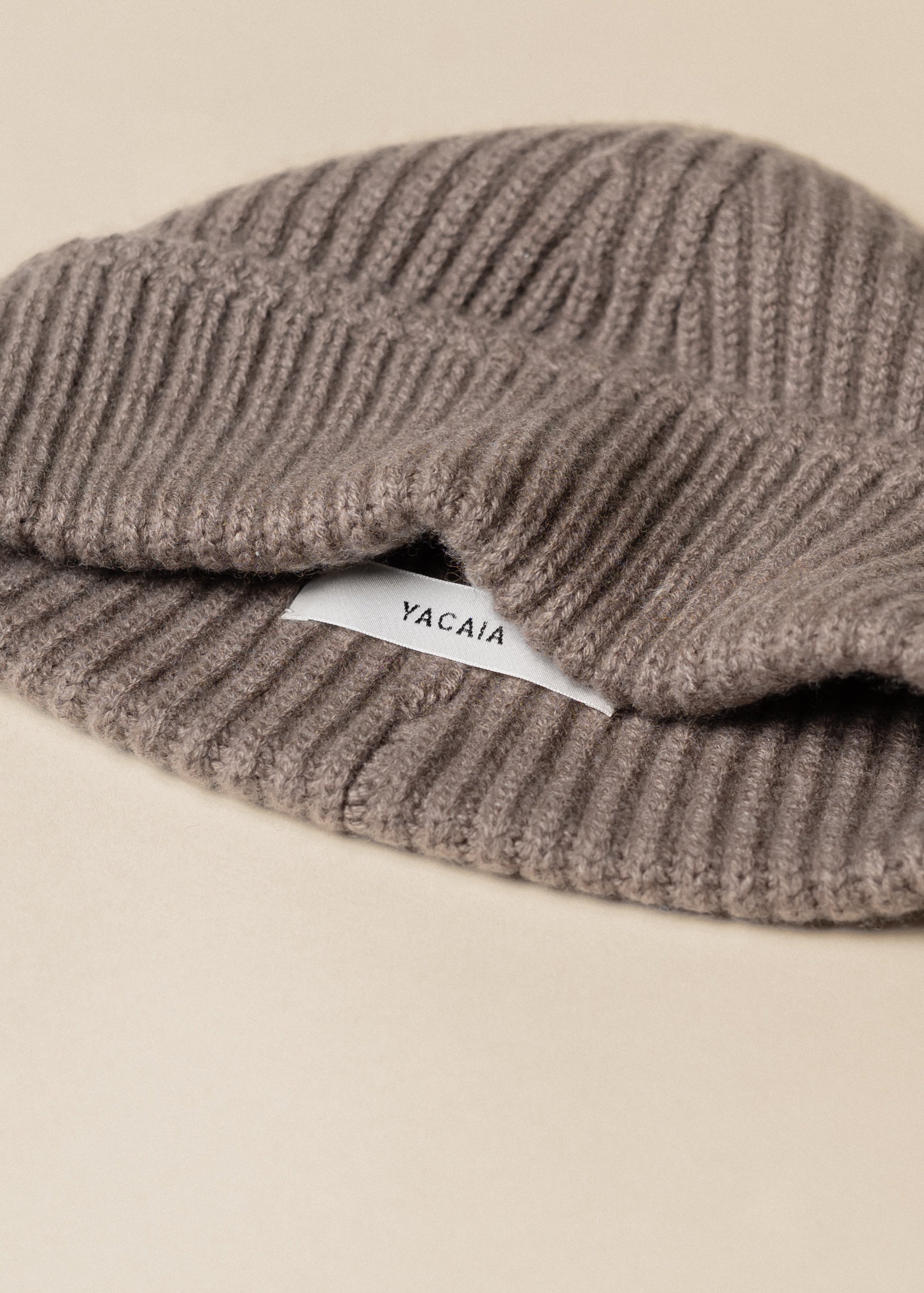 Yacaia Y-0004 Cashmere Blend Beanie - Brown