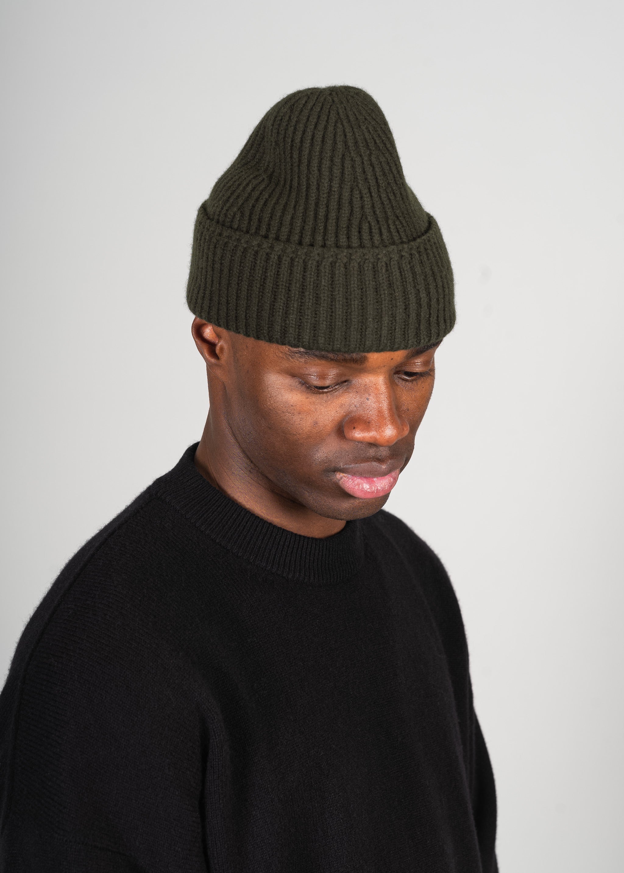 Yacaia Y-0004 Cashmere Blend Beanie - Dark Green