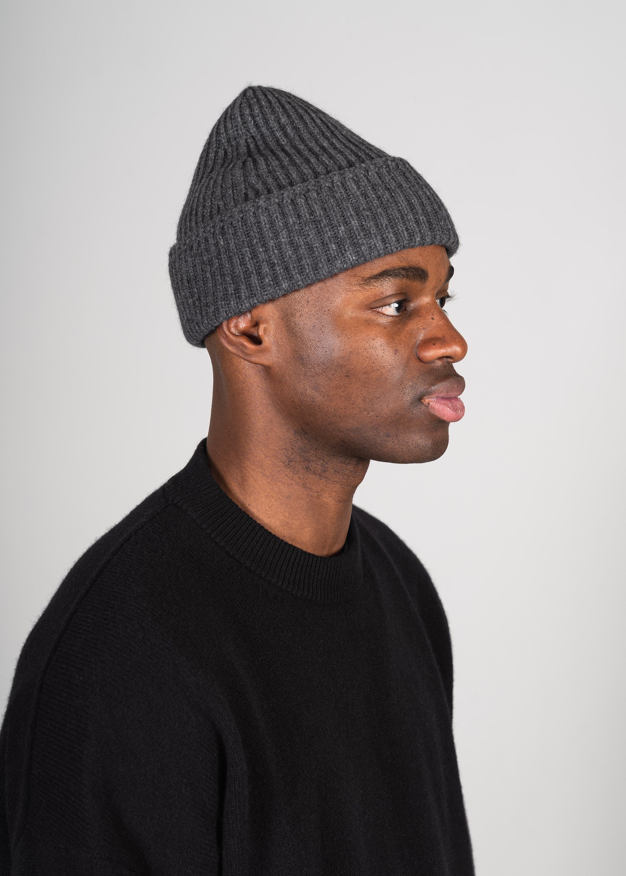 Yacaia Y-0004 Cashmere Blend Beanie - Dark Grey