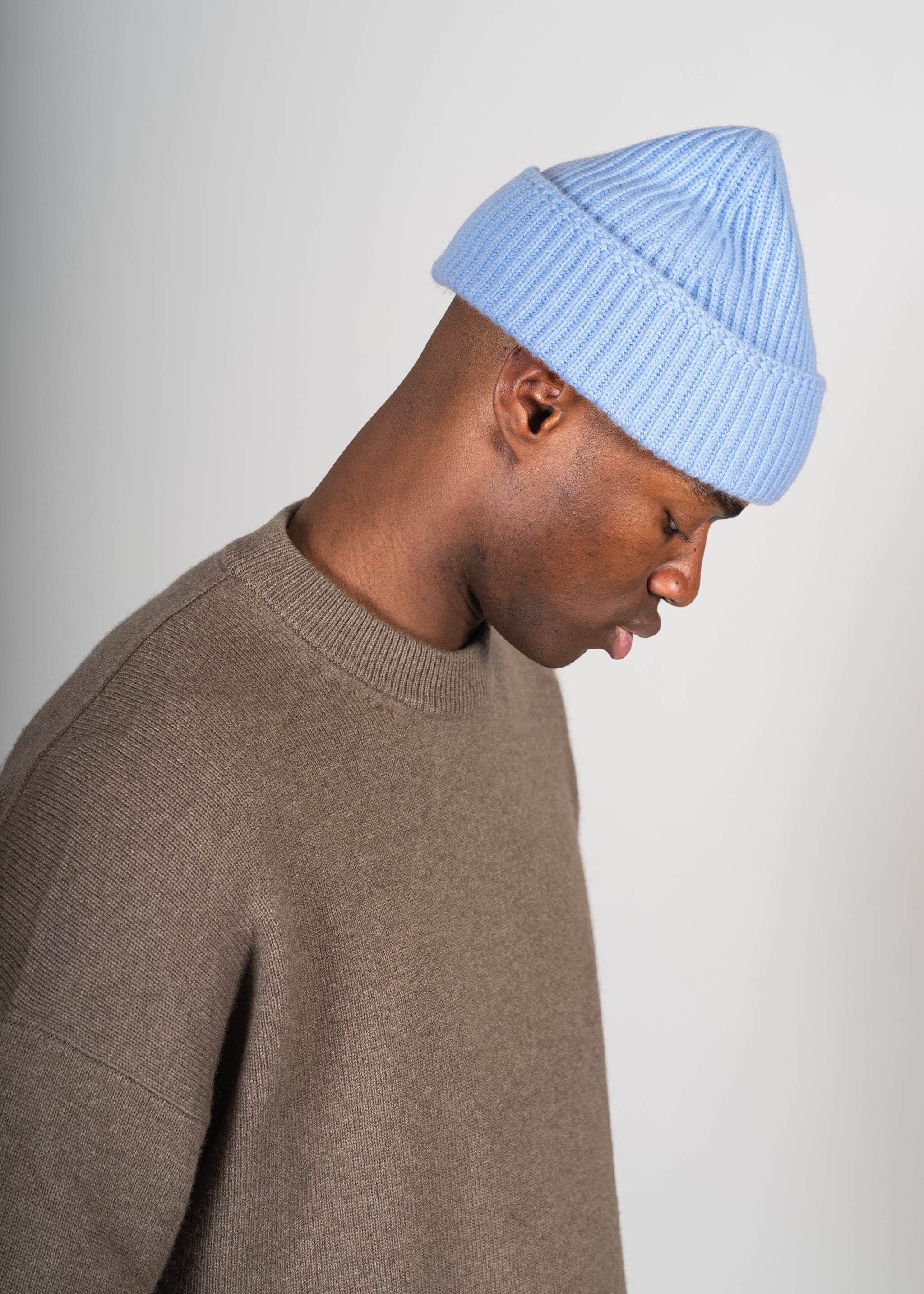 Yacaia Y-0004 Cashmere Blend Beanie - Light Blue