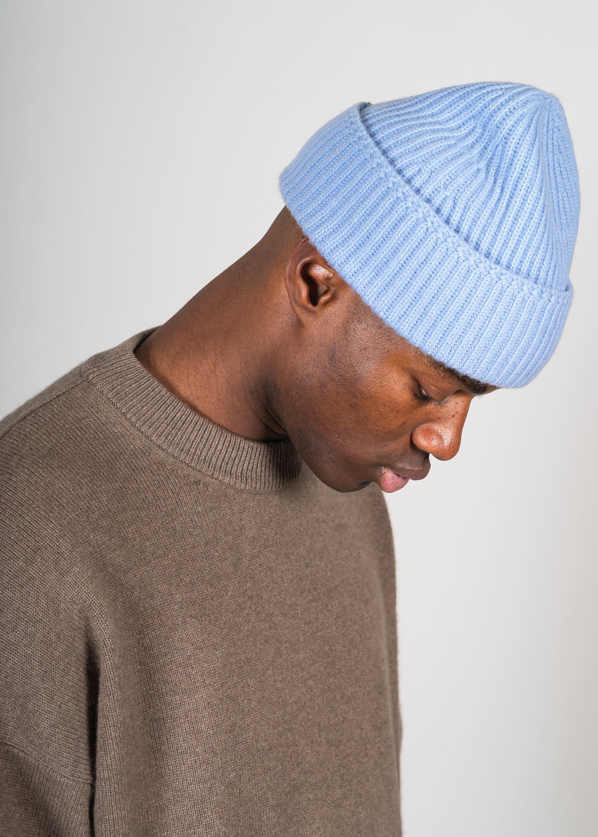 Yacaia Y-0004 Cashmere Blend Beanie - Light Blue