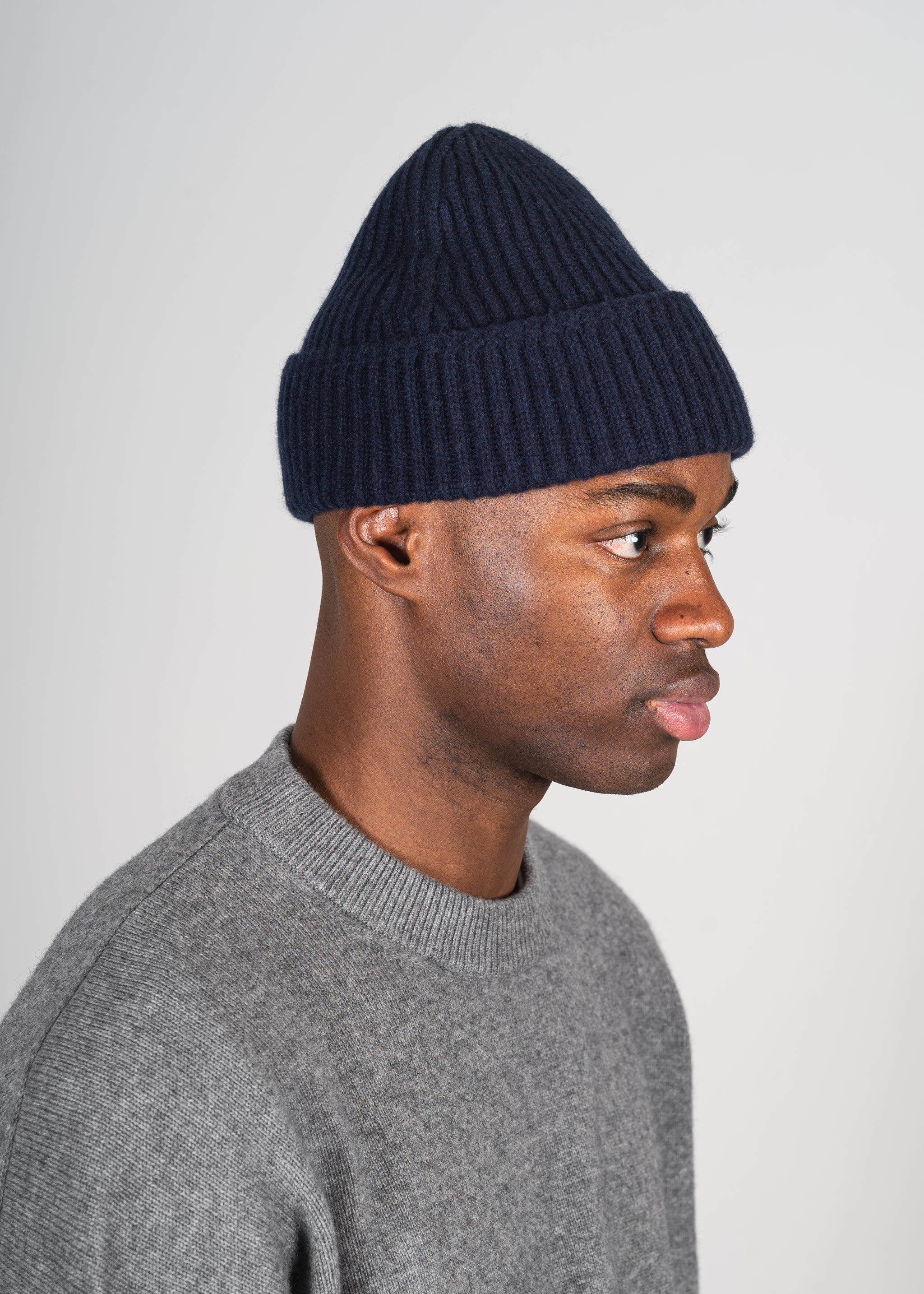 Yacaia Y-0004 Cashmere Blend Beanie - Navy