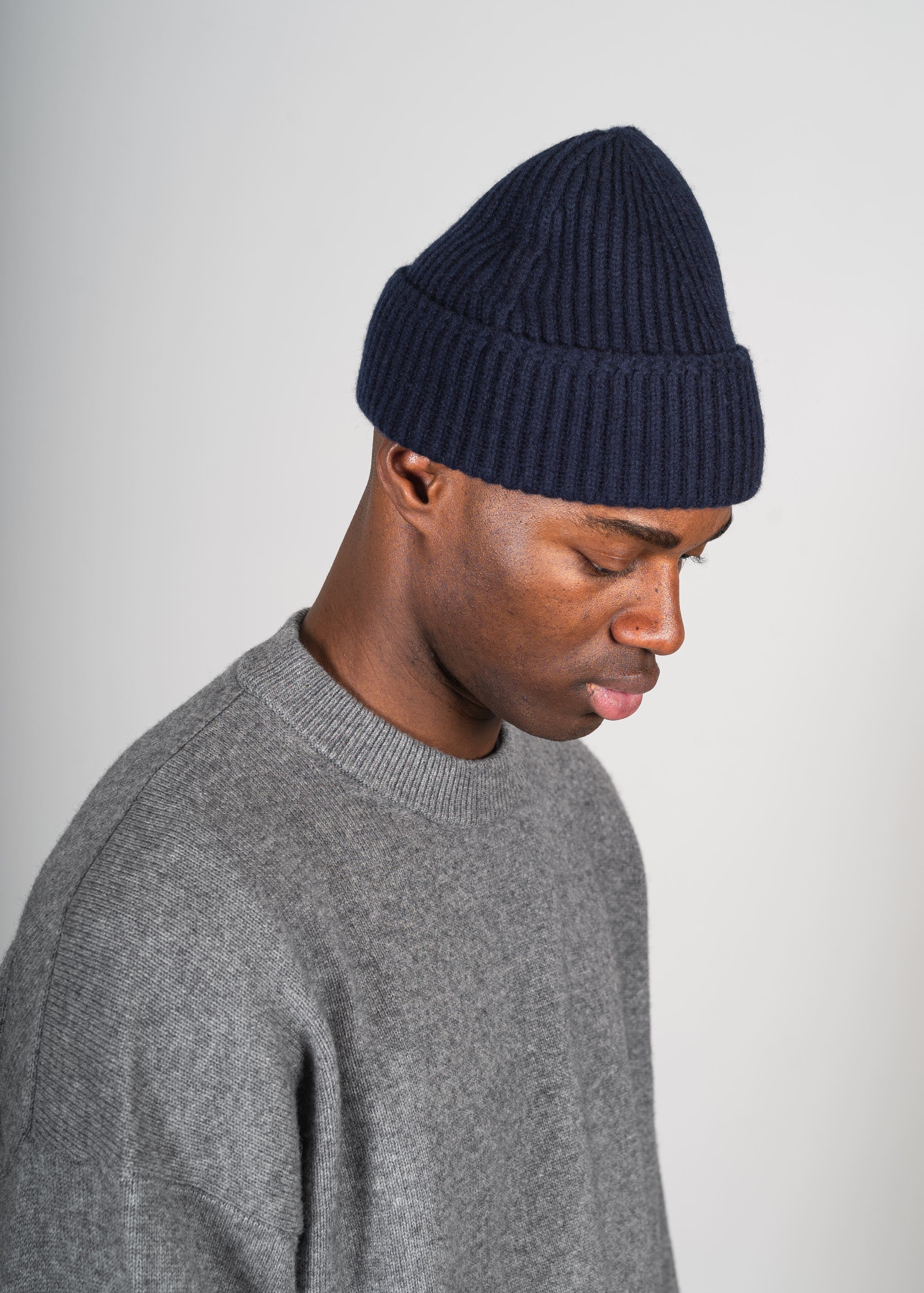 Yacaia Y-0004 Cashmere Blend Beanie - Navy | Headwear