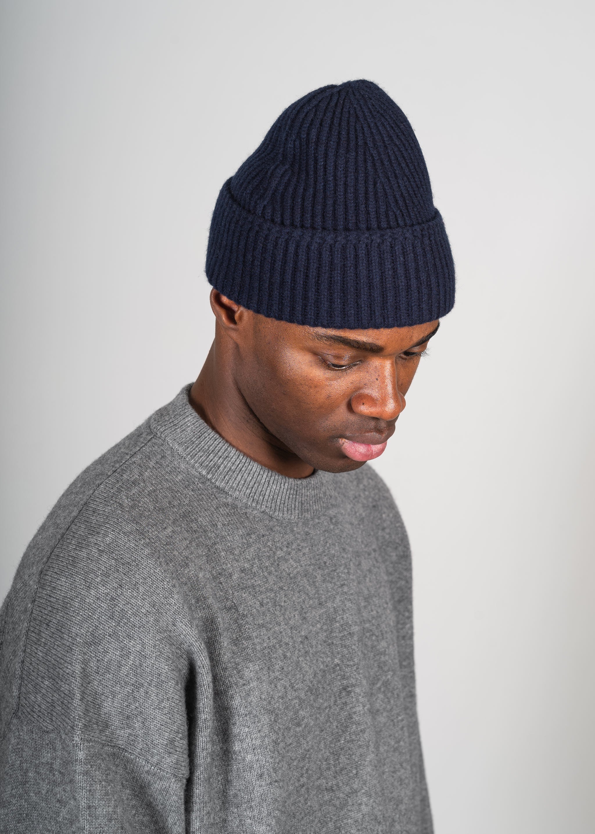 Yacaia Y-0004 Cashmere Blend Beanie - Navy | Headwear