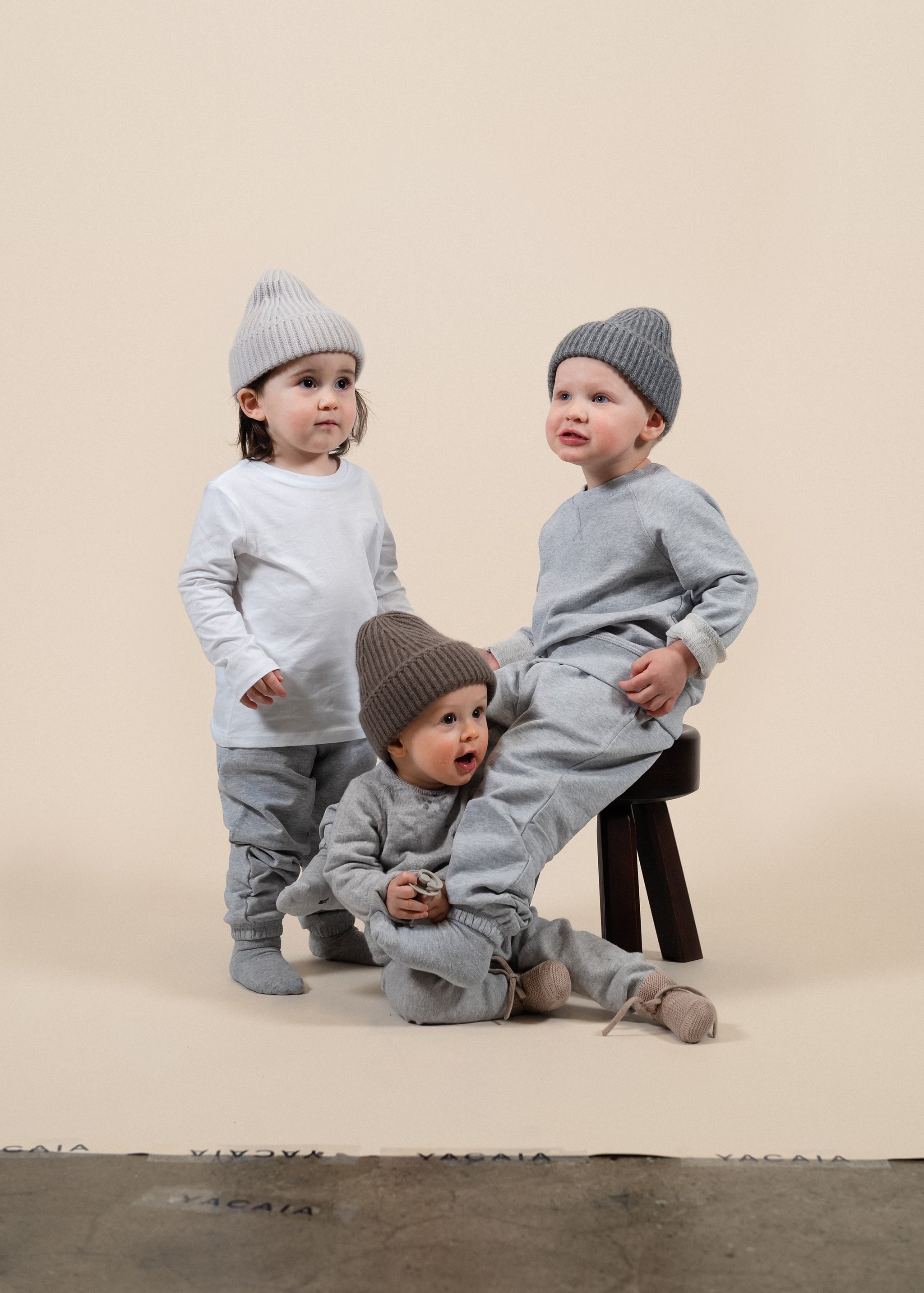 Yacaia Y-0006 Cashmere Blend Toddler Beanie - Grey | Headwear
