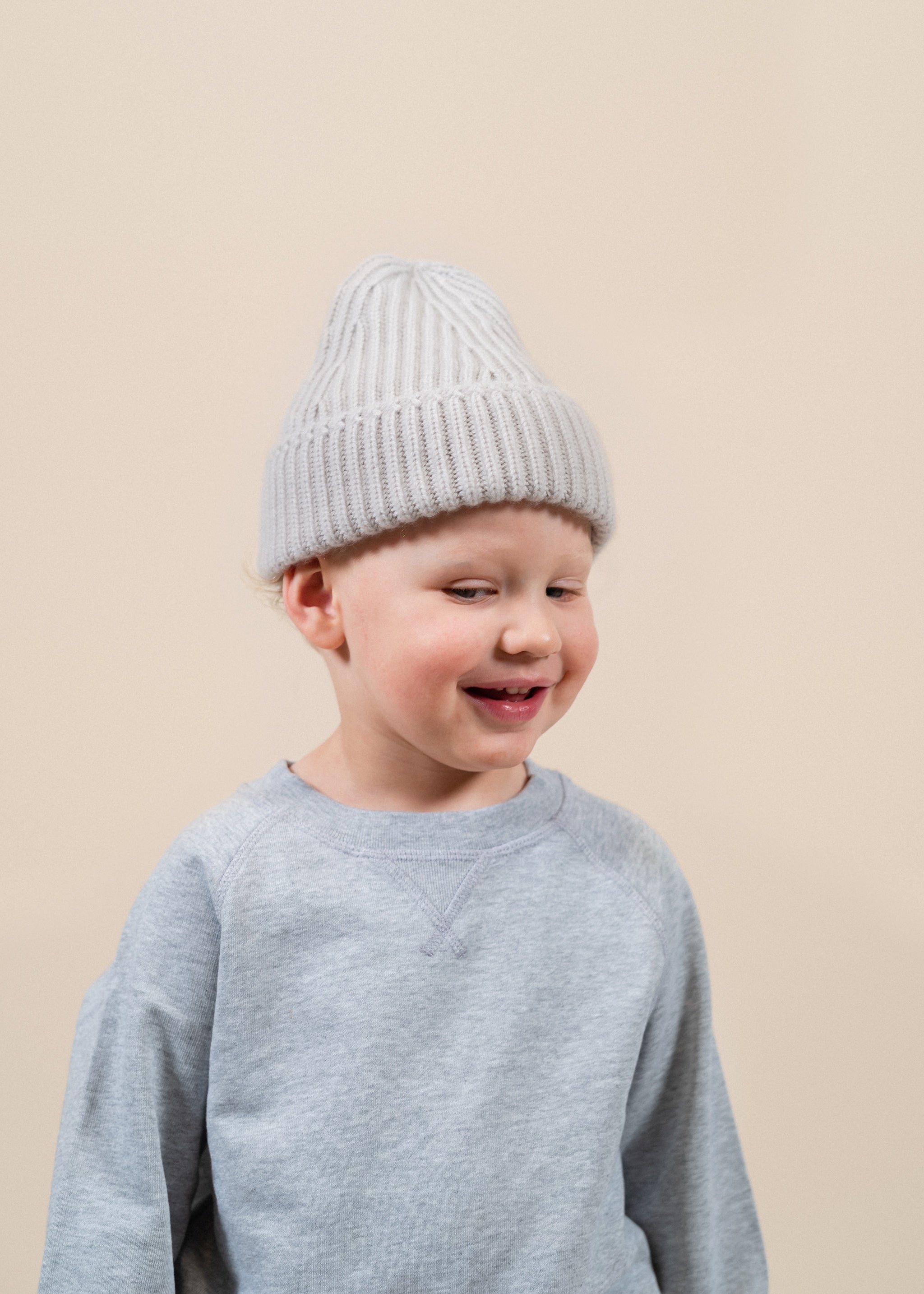 Yacaia Y-0006 Cashmere Blend Kids Beanie - Light Beige