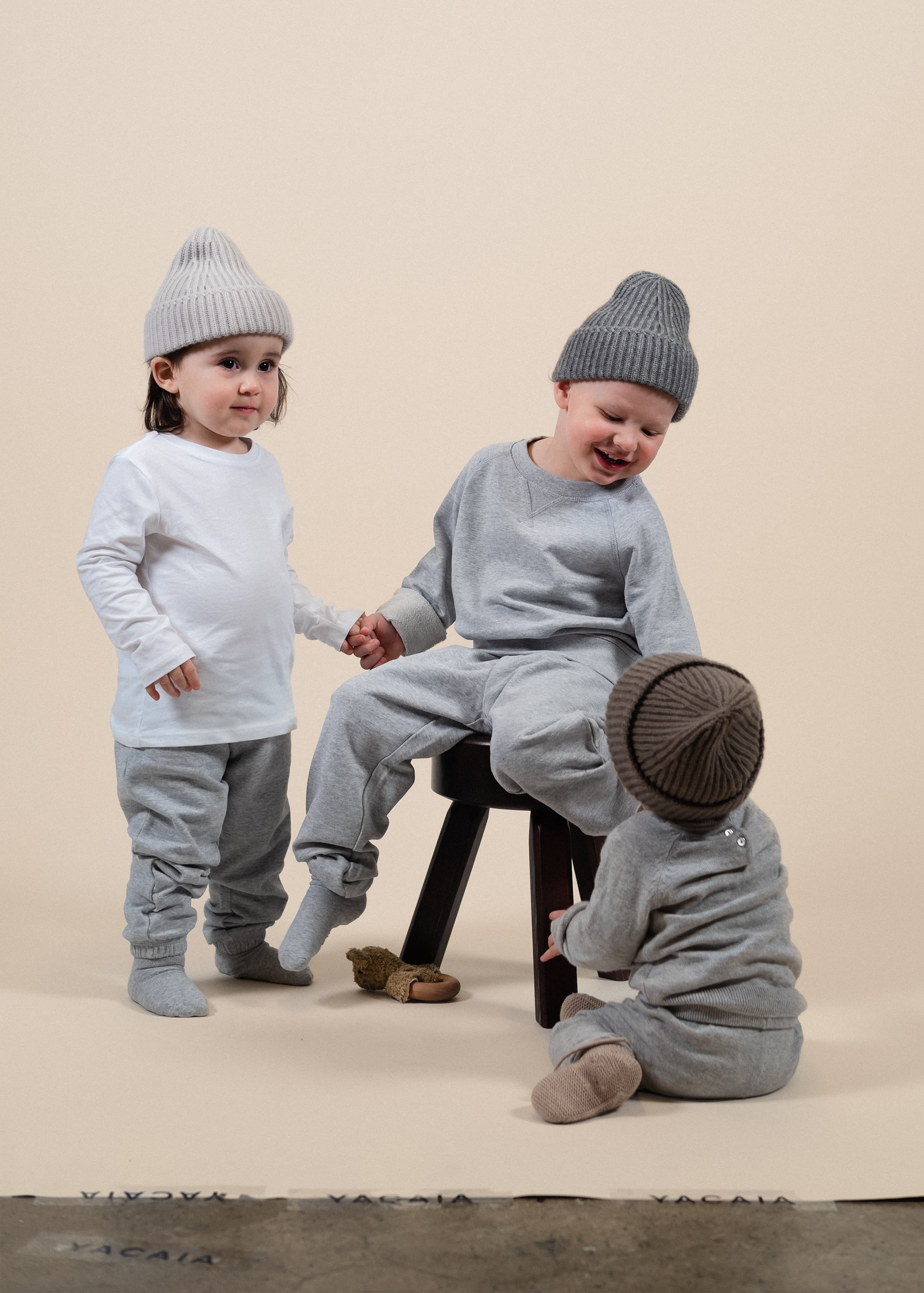 Yacaia Y-0006 Cashmere Blend Toddler Beanie - Light Beige | Headwear