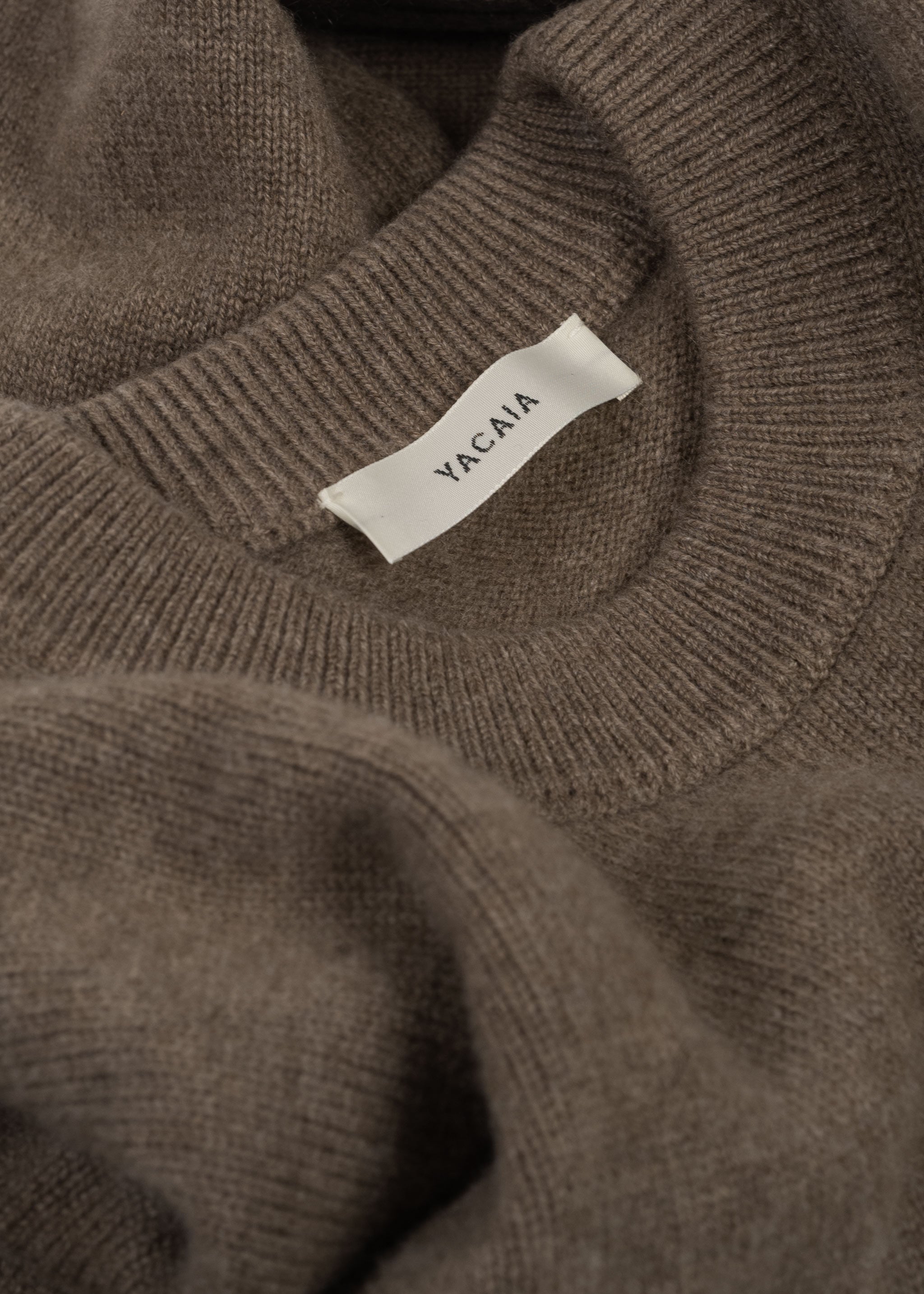 Yacaia Y-0008 Oversized Cashmere Blend Sweater - Brown