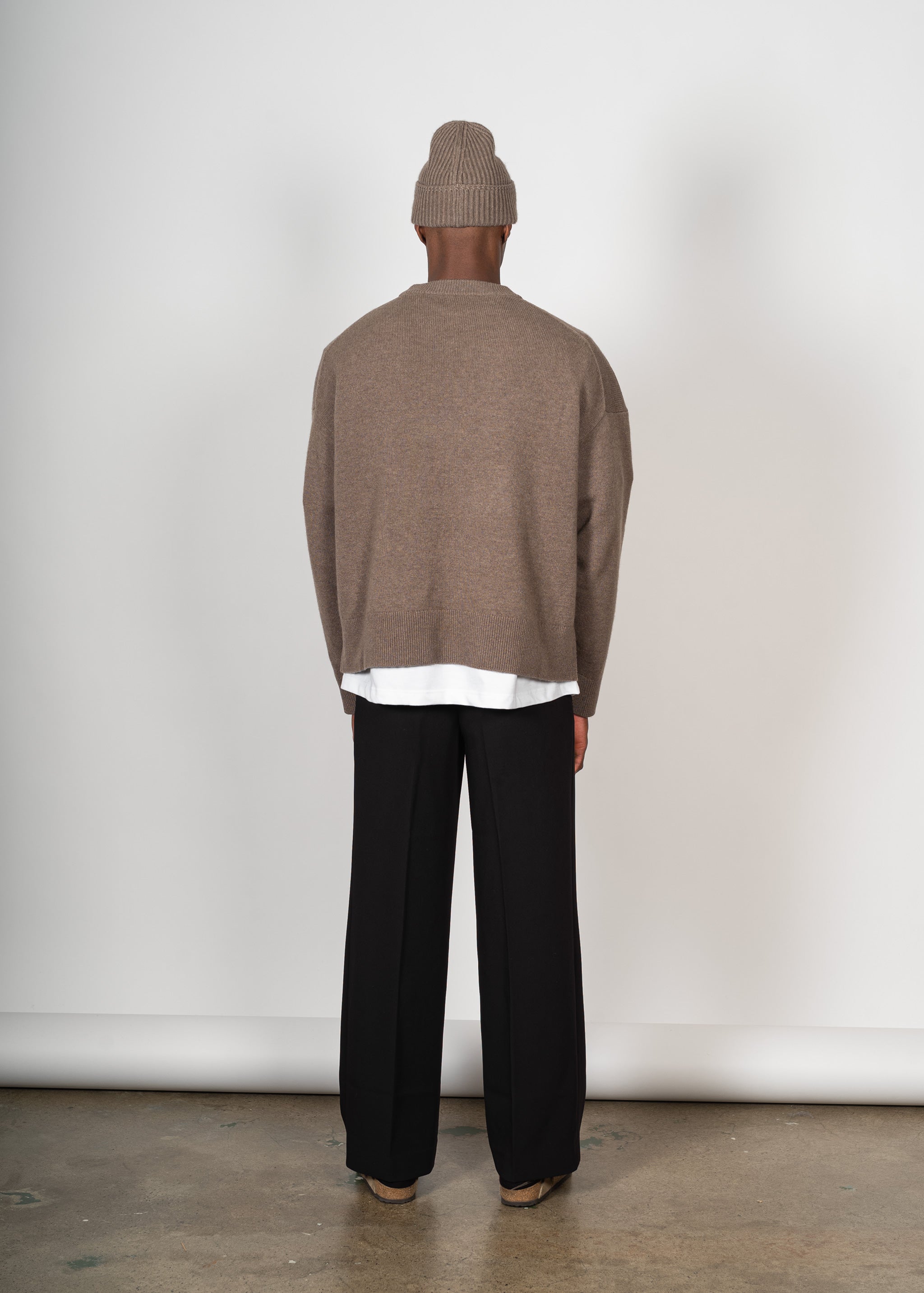 Yacaia Y-0008 Oversized Cashmere Blend Sweater - Brown | Knitwear