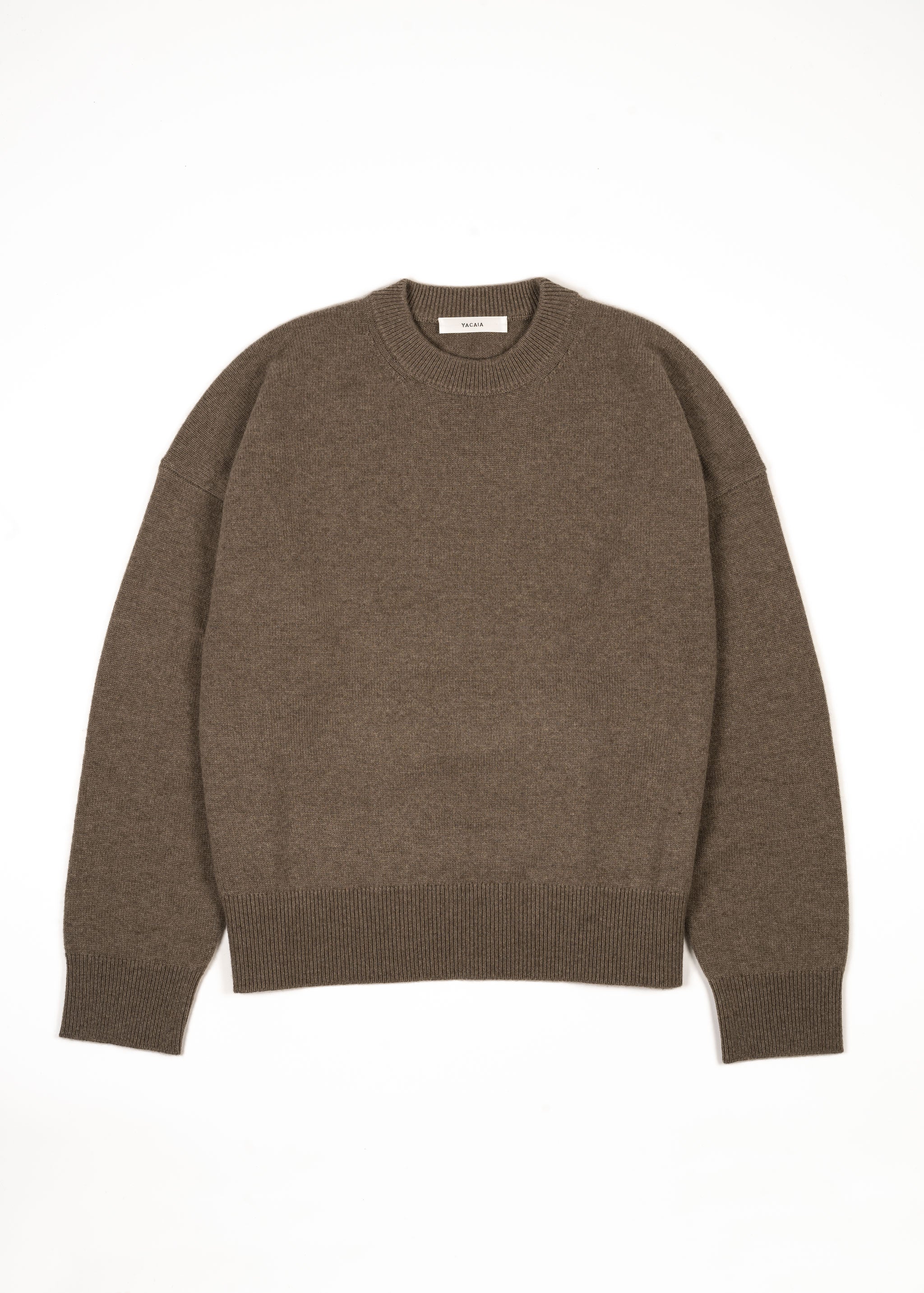 Yacaia Y-0008 Oversized Cashmere Blend Sweater - Brown | Knitwear