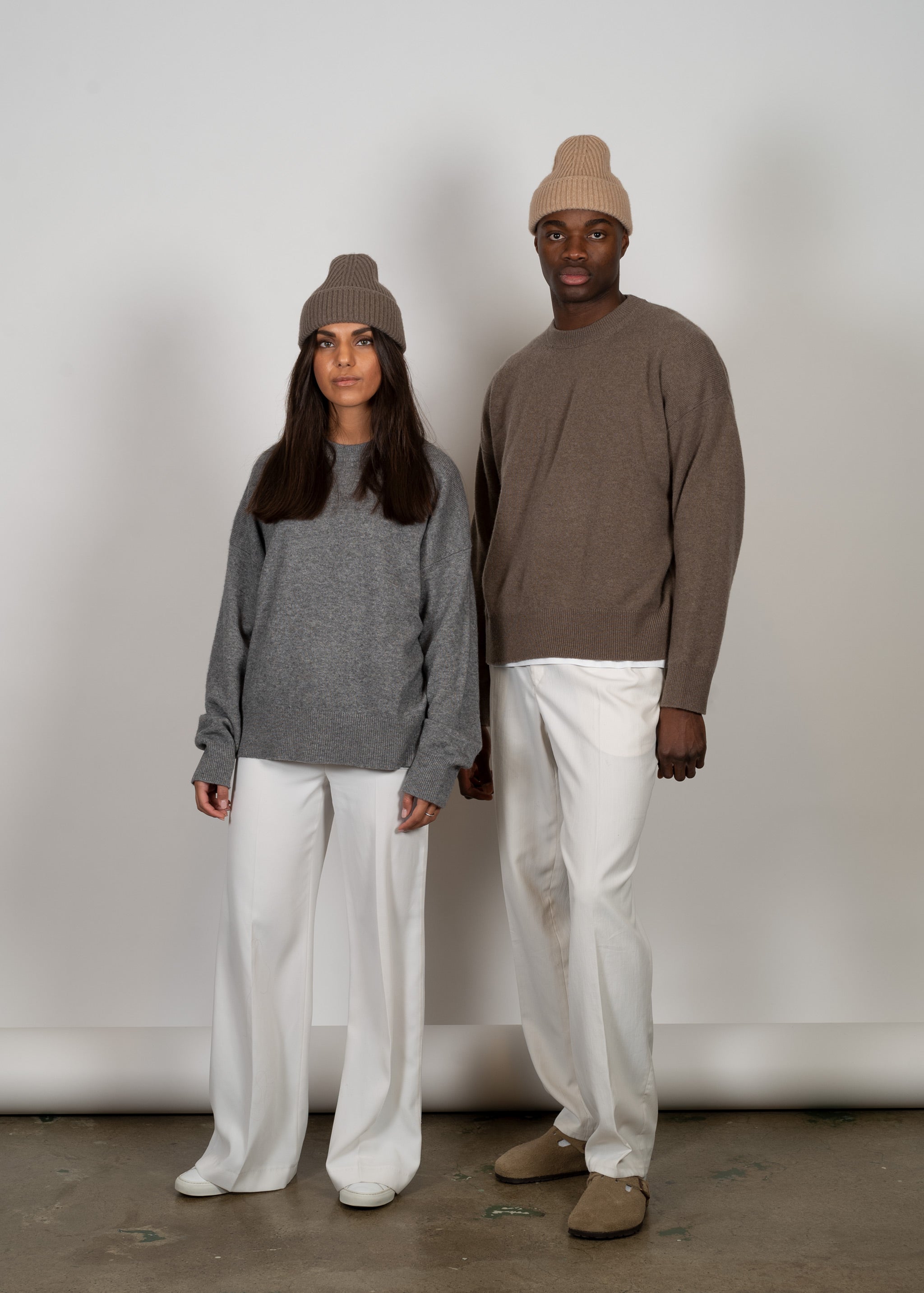 Yacaia Y-0008 Oversized Cashmere Blend Sweater - Brown | Knitwear