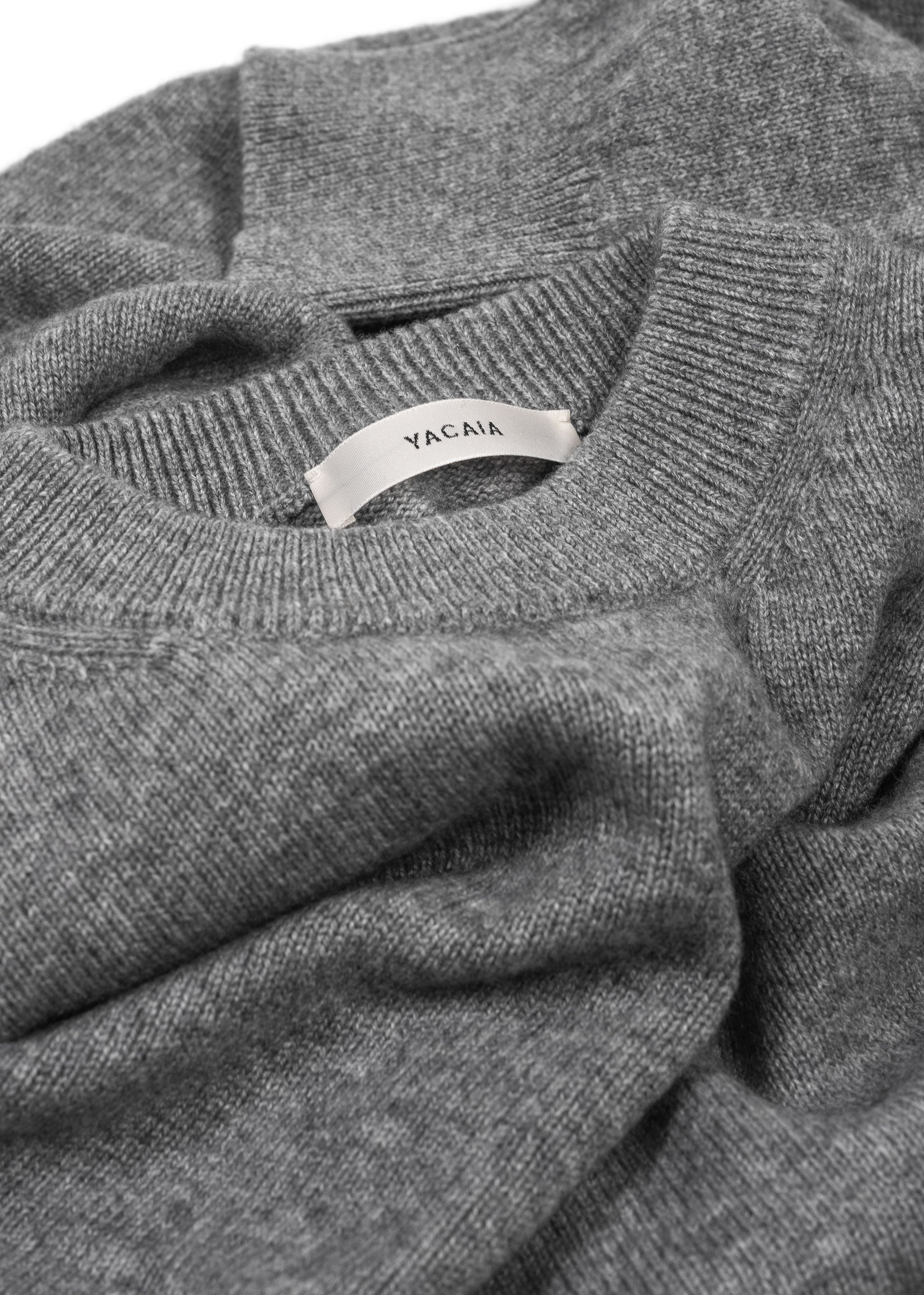 Yacaia Y-0008 Oversized Cashmere Blend Sweater - Grey | Knitwear
