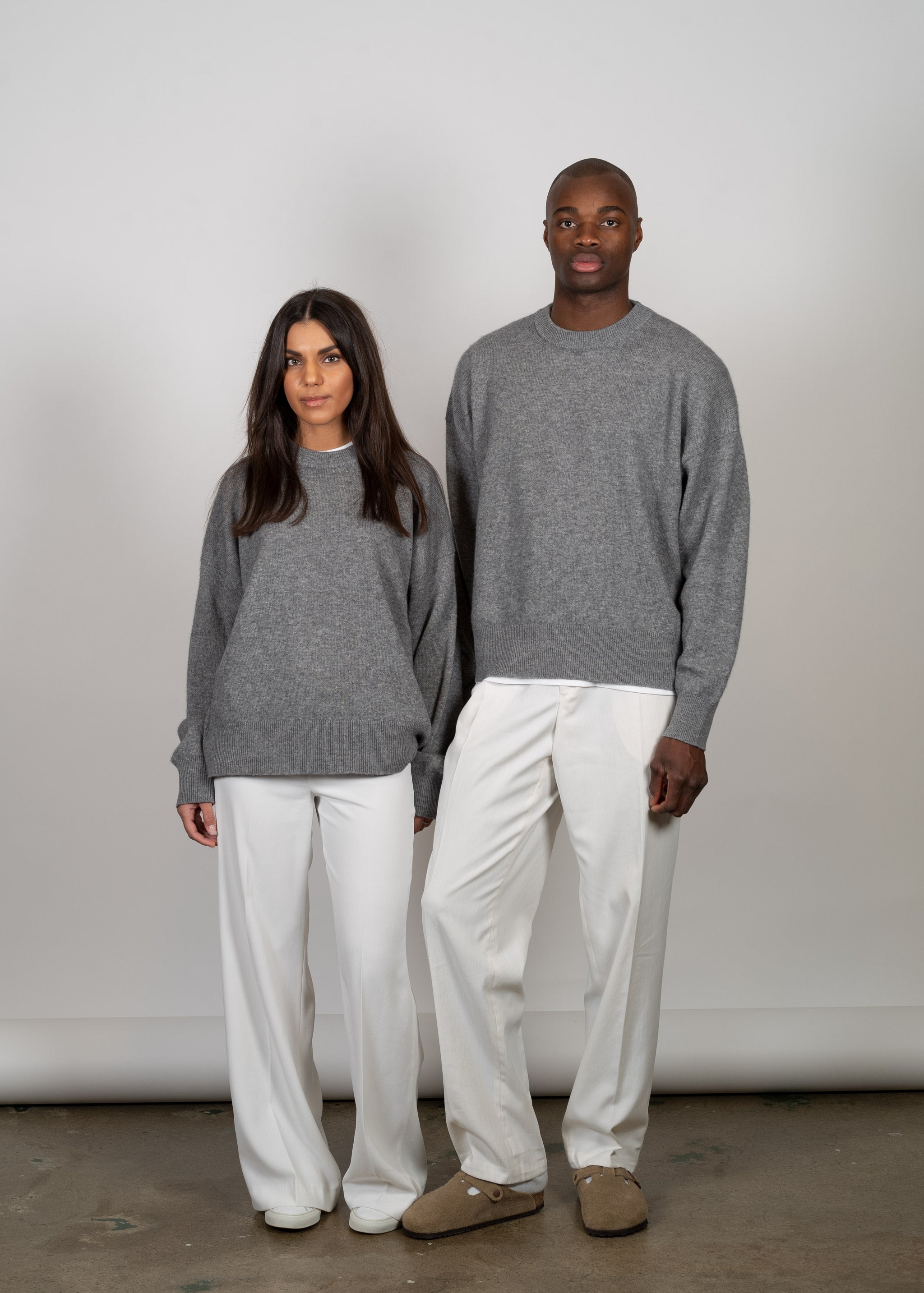 Yacaia Y-0008 Oversized Cashmere Blend Sweater - Grey | Knitwear