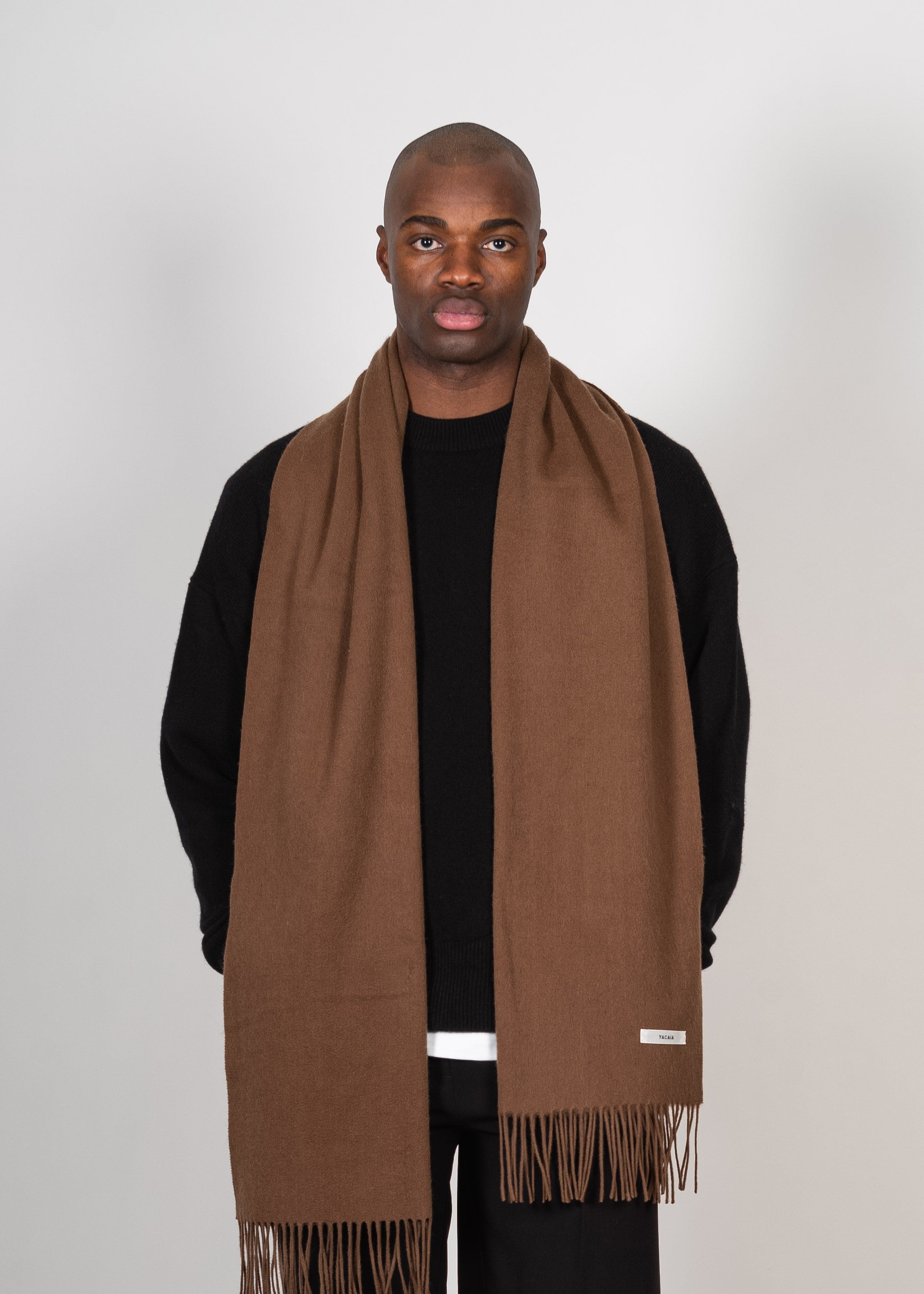 Yacaia Y-0011 Merino Wool Scarf - Brown | Headwear
