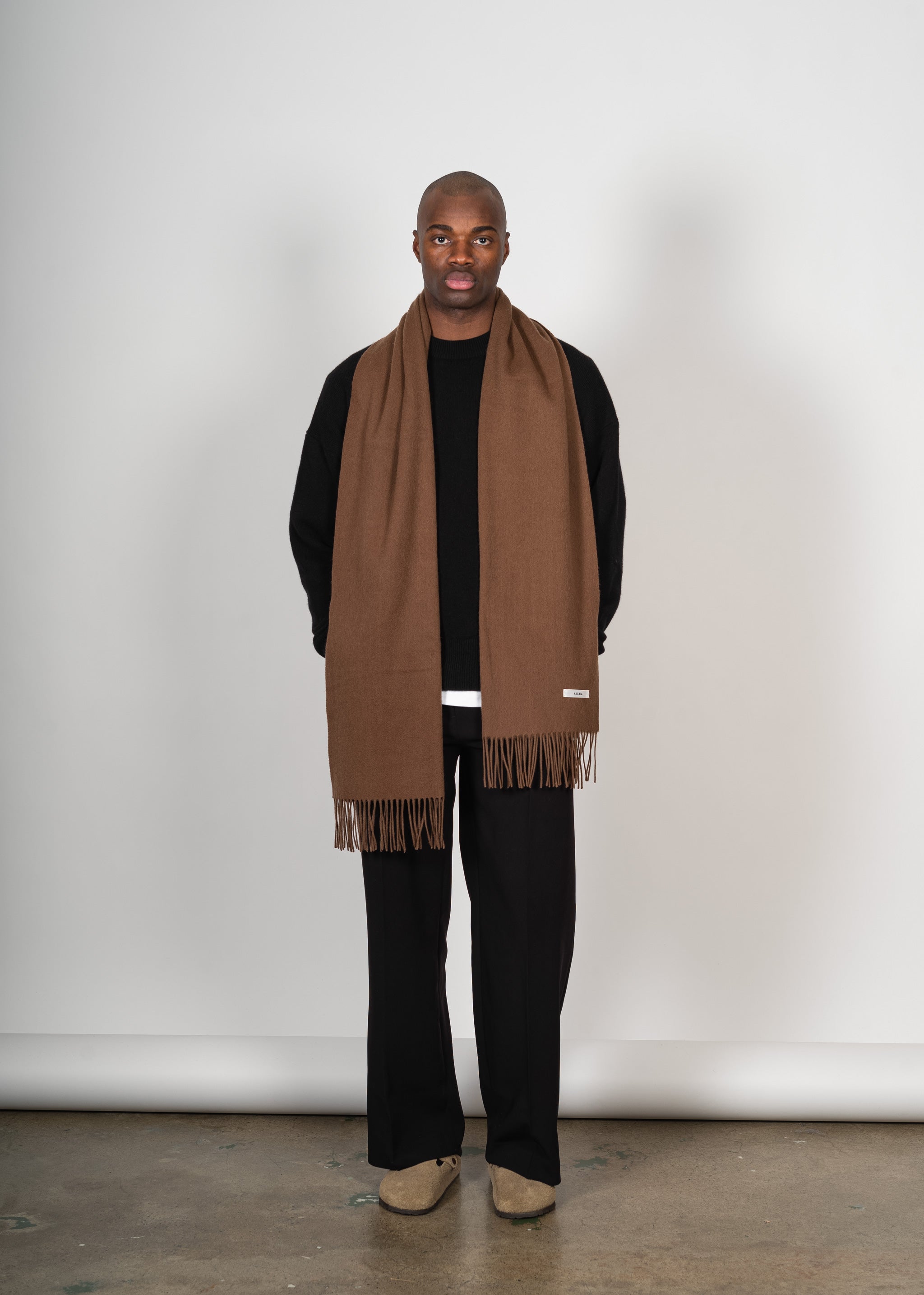 Yacaia Y-0011 Merino Wool Scarf - Brown | Headwear