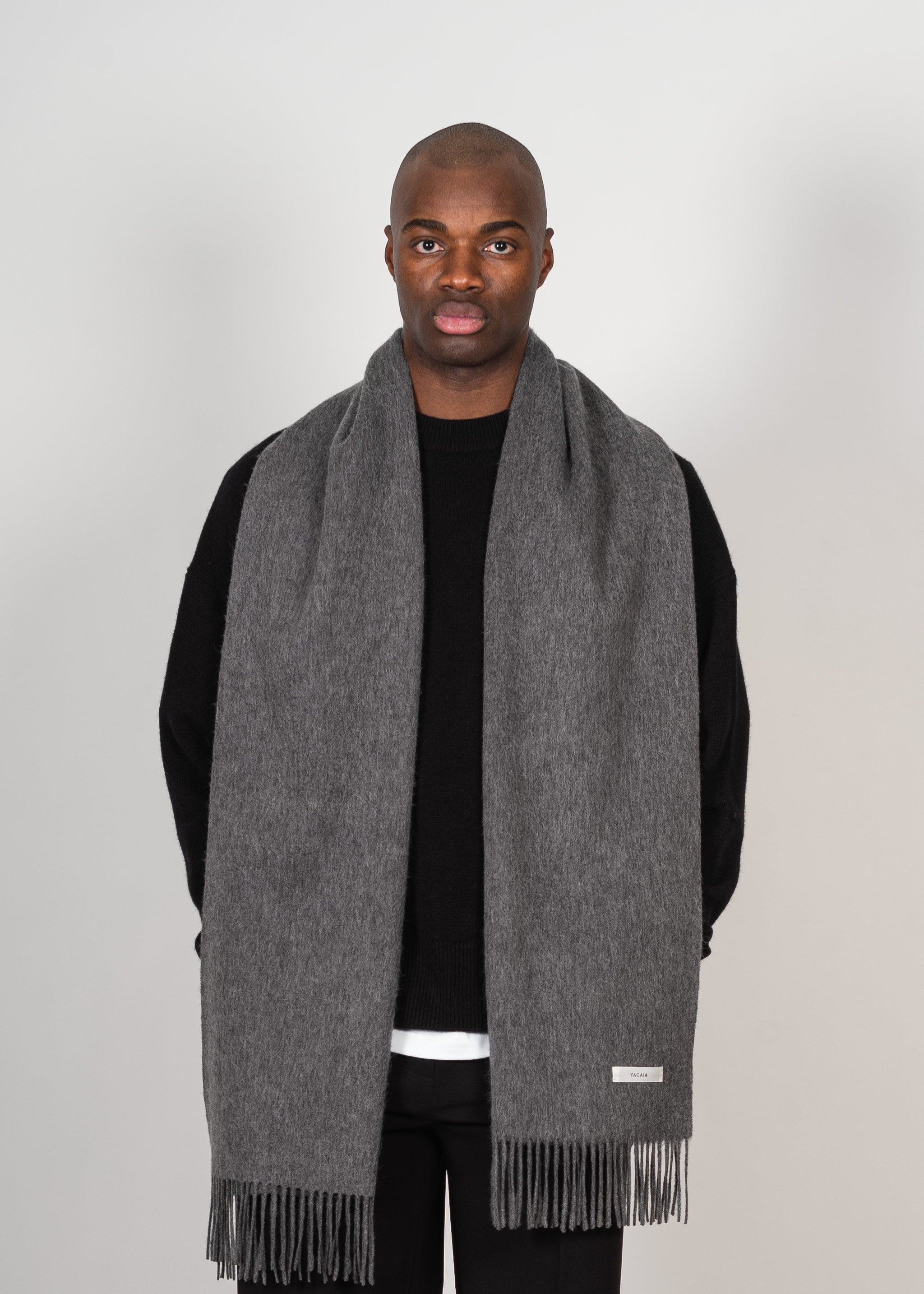 Yacaia Y-0011 Merino Wool Scarf - Grey | Headwear